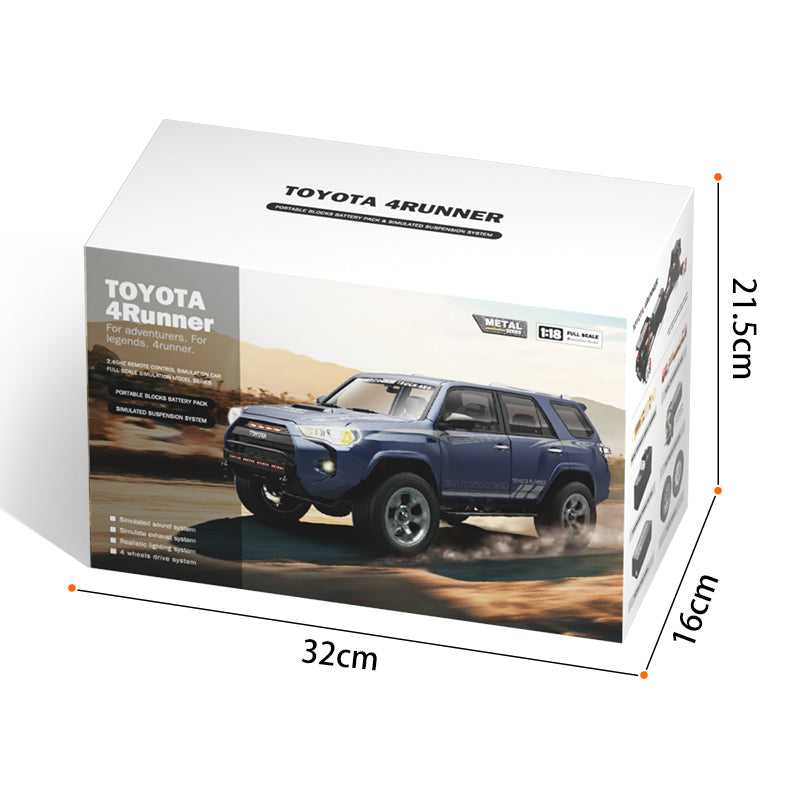 HGRC HG4 209 Toyota 4Runner 1/18 Scale Licensed Alloy Remote Control Car - High Spec Co-Branded Edition RC Truck for Off-Road Adventure & Collectors Display