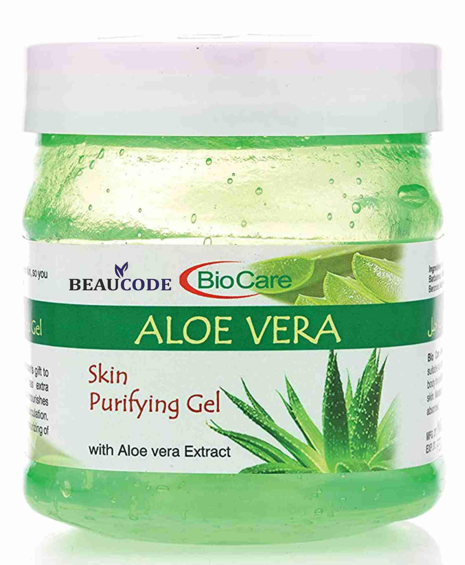 Beaucode BioCare Aloe Vera Face Gel 250gm - Hydrating & Soothing Gel for All Skin Types | Paraben-Free, SLS-Free, Sulfate-Free & Cruelty-Free | Perfect for Sunburn Relief, Daily Moisturizing & After-Shave Care