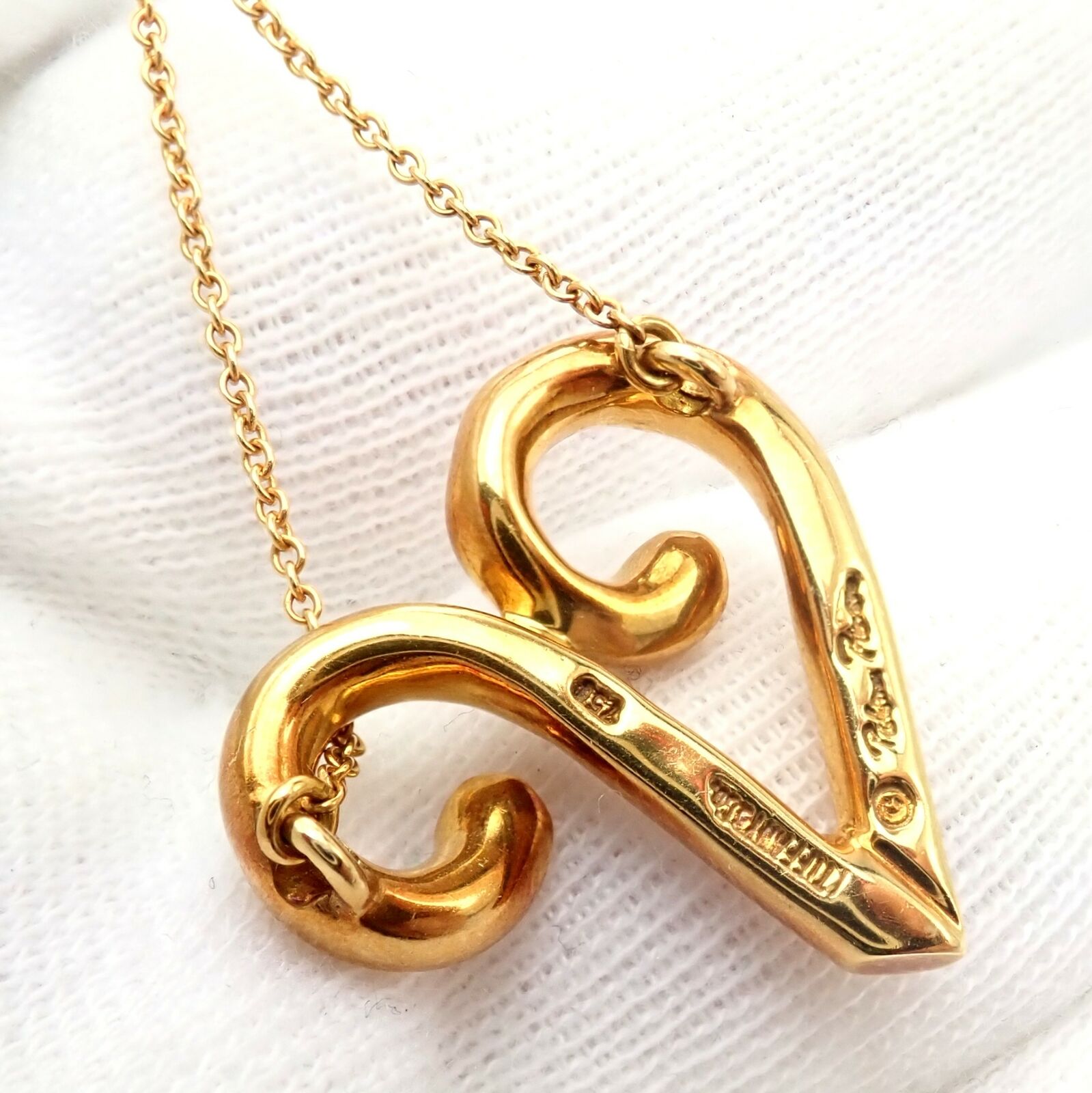 Tiffany & Co Picasso 18k Yellow Gold Large Zodiac Aries Pendant Necklace for Women - Luxury Astrology Jewelry Gift for Birthday, Anniversary & Special Occasions