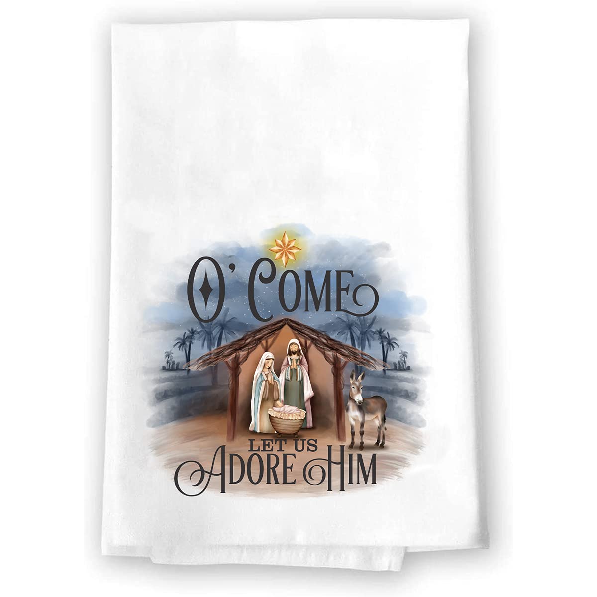 Christmas Decorations | Festive Holiday Hand Towels for Kitchen & Bath | Xmas Winter Novelty White Towel Set | Home Decor Gift for Christmas | Perfect for Holiday Parties, Family Gatherings & Festive Home Styling