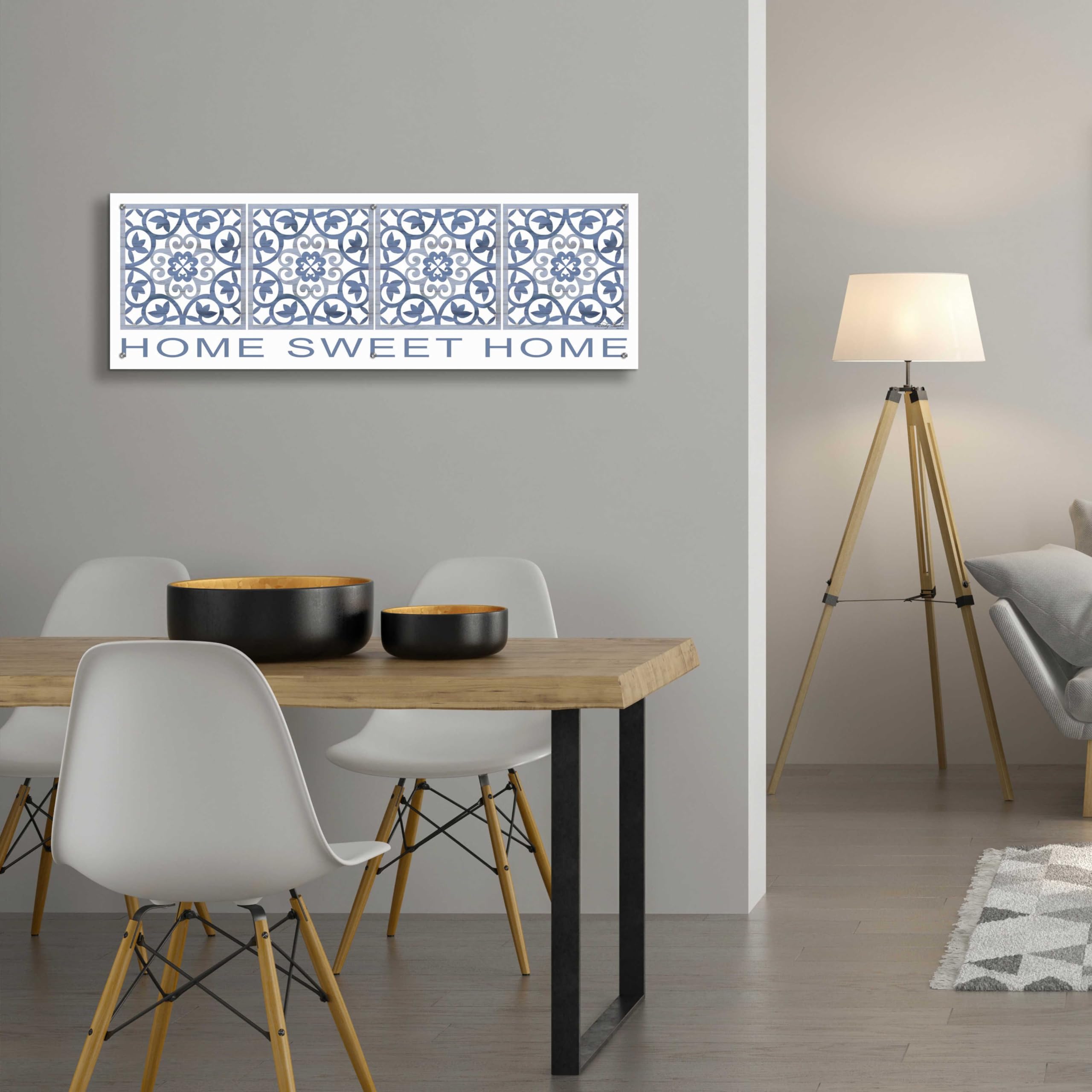 Epic 'Home Sweet Home Pattern' Acrylic Glass Wall Art by Cindy Jacobs - 48x16 Inches, Modern Home Decor for Living Room, Bedroom & Office