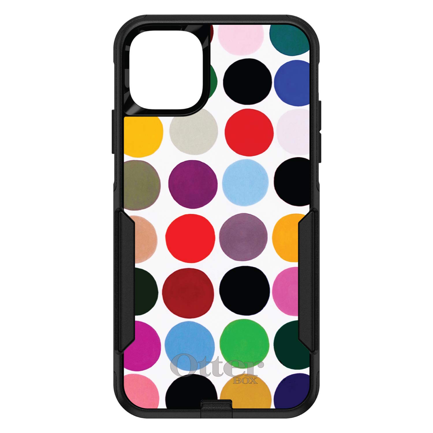 DistinctInk iPhone 11 Pro MAX Case (6.5 Inch) - Shockproof Protective Cover with Rainbow Polka Dots Design - Slim Fit Replacement for OtterBox Commuter - Perfect for Everyday Use, Travel & Outdoor Activities
