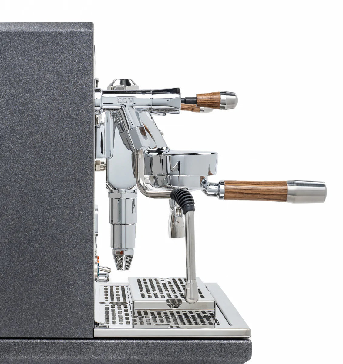 ECM Synchronika Zebra Wood & Anthracite Professional Espresso Machine - Perfect for Home Baristas & Coffee Shops, Ideal for Latte Art & Specialty Coffee Brewing