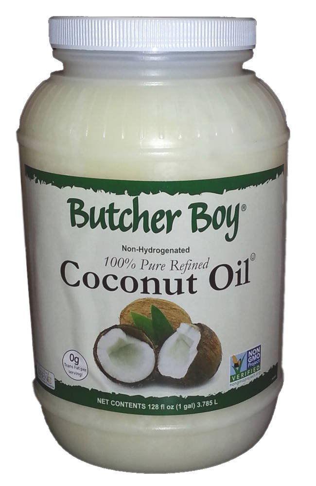 100% Pure Refined Coconut Oil by Butcher Boy - 1 Gallon (128 Fl Oz) - Ideal for Cooking, Baking, Skin & Hair Care - USDA Certified Organic Coconut Oil for Healthy Lifestyle