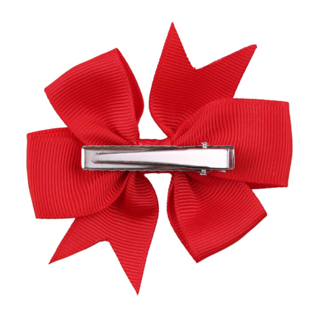 Handmade Bow Hair Clips for Girls - Flat Hair Ribbon Clips, Side Hair Accessories (Multicolor, 1 Size) - Perfect for School, Parties, and Everyday Style