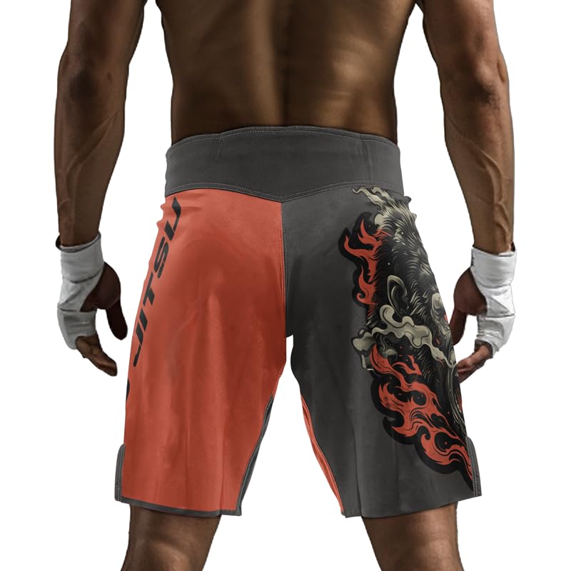 Men's Gorilla Fight Compression Shorts - MMA, BJJ, Jiu Jitsu, No Gi Grappling Training Shorts for Combat Sports & Gym Workouts