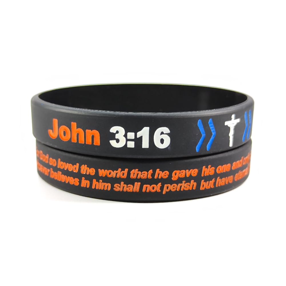 LF Men's John 3:16 Necklace - Stainless Steel Bible Verse Cross Pendant with Lord's Prayer, Christian Jewelry for Teens & Adults | Religious Gift, Daily Wear & Faith Expression