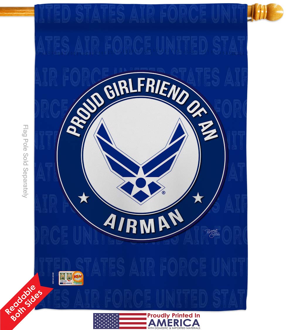 Double-Sided USAF Air Force Garden Flag Kit - 28x40 Inch Patriotic Military Yard Banner for Veterans, Retirees & Proud Girlfriends - Made in USA | Perfect for Front Yard, Porch & Military Appreciation Gifts
