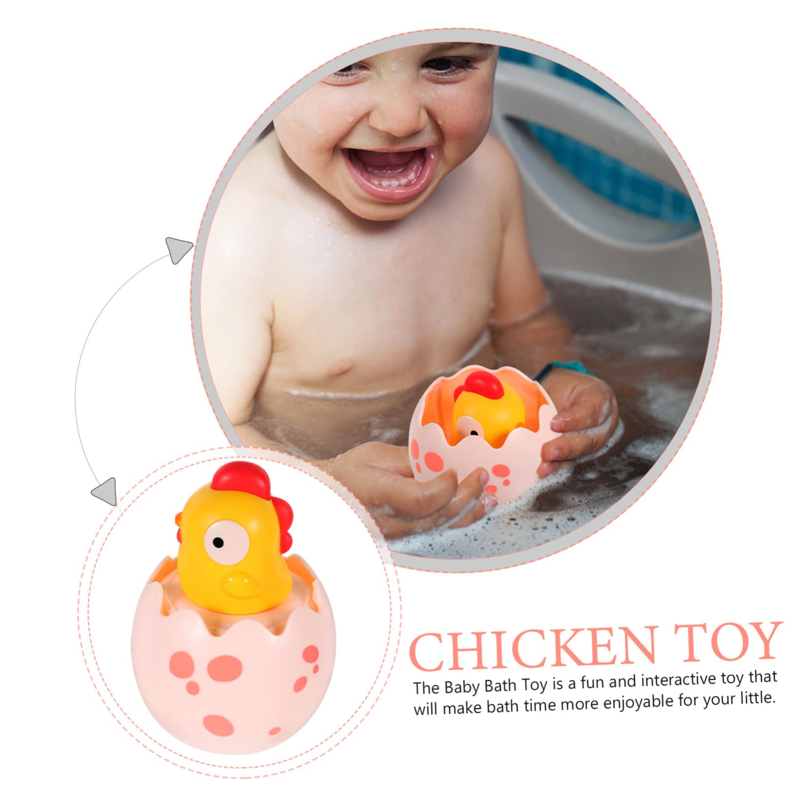 NESTINGHO Shower Toys for Toddlers - Yellow Plastic Bath Toys for Girls & Boys - Fun Water Play Toys for Kids in Bathtub, Pool & Outdoor Activities