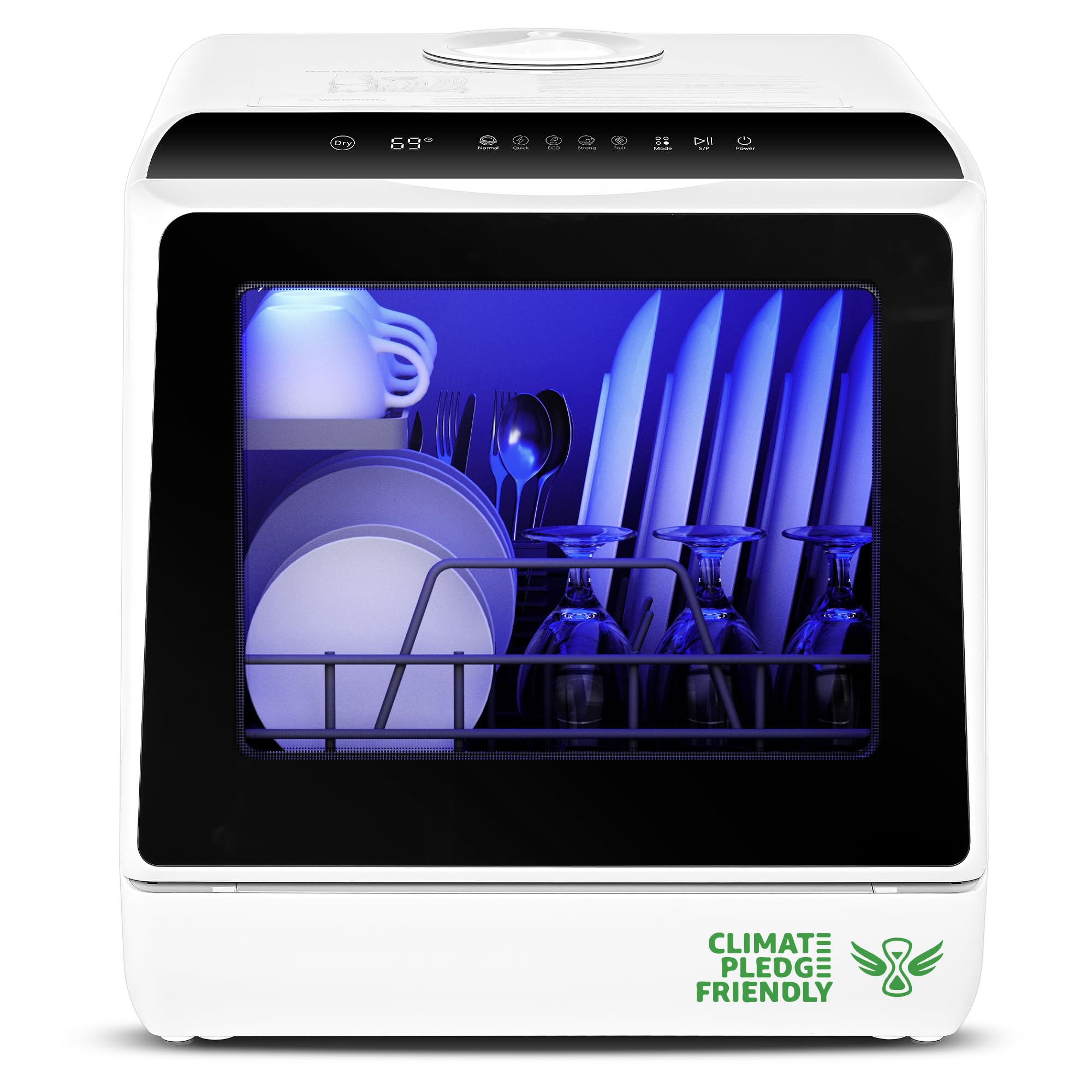 EUHOMY Mini Portable Countertop Dishwasher - Compact Tabletop Dishwasher with 5L Built-in Water Tank, 6 Wash Modes & Baby Care Function - Ideal for Apartments, RVs, Dorms & Small Kitchens - No Plumbing Needed (Perfect for Studio Living, Camping & Tiny Homes)