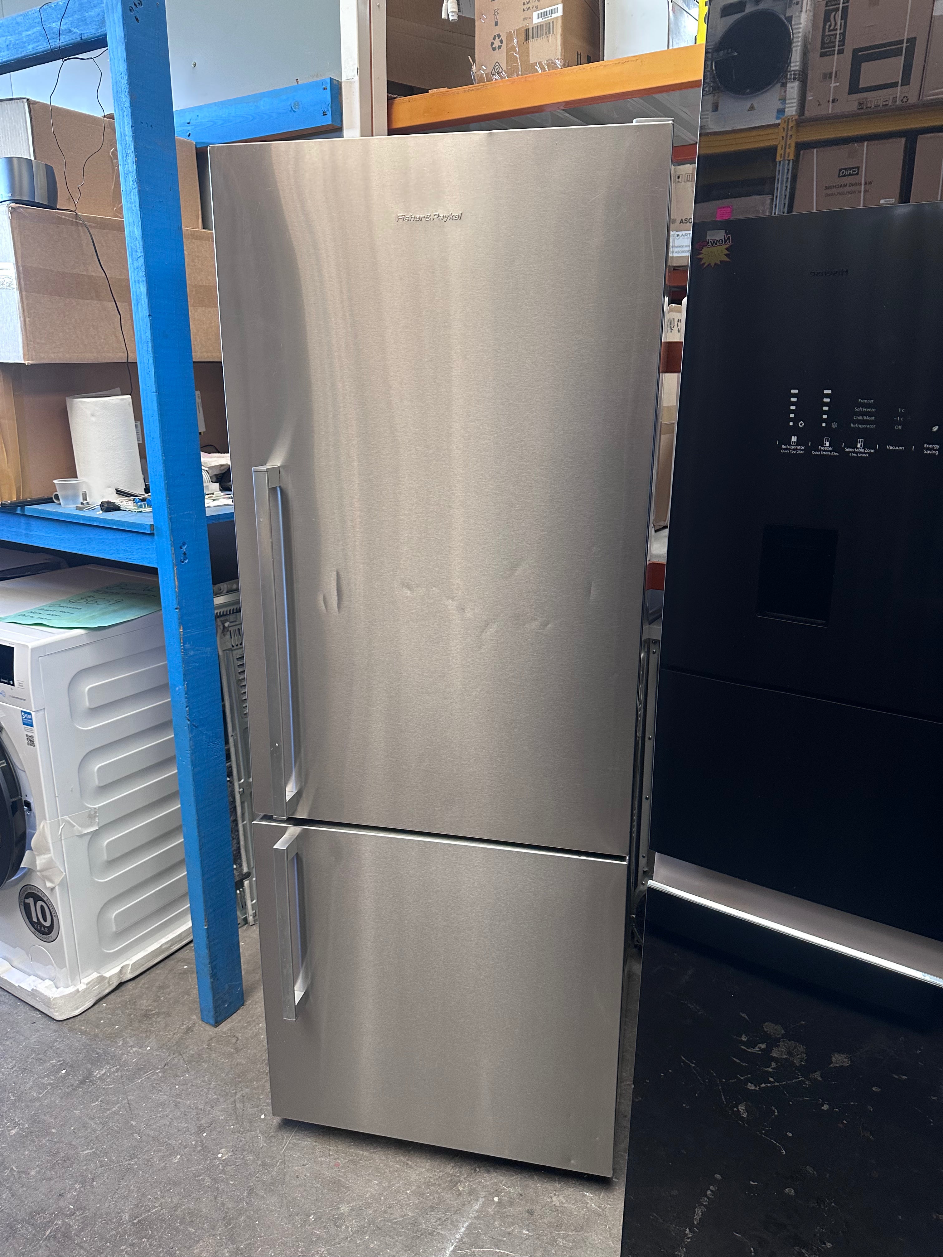 Fisher & Paykel 403L Bottom Mount Refrigerator - Energy Efficient, Stainless Steel, Spacious Freezer [Refurbished] - Perfect for Modern Kitchens & Small Families