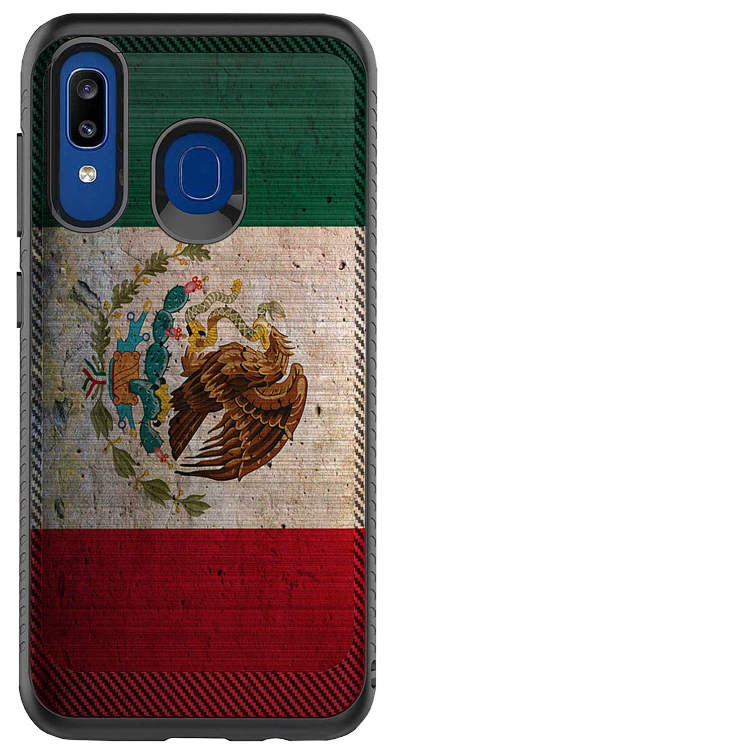 Slim Fitted Phone Case Compatible with Samsung Galaxy A20/A30 - Shockproof Corner Protection with Mexico Flag Embossed Design | Perfect for Travel, Work & Everyday Use