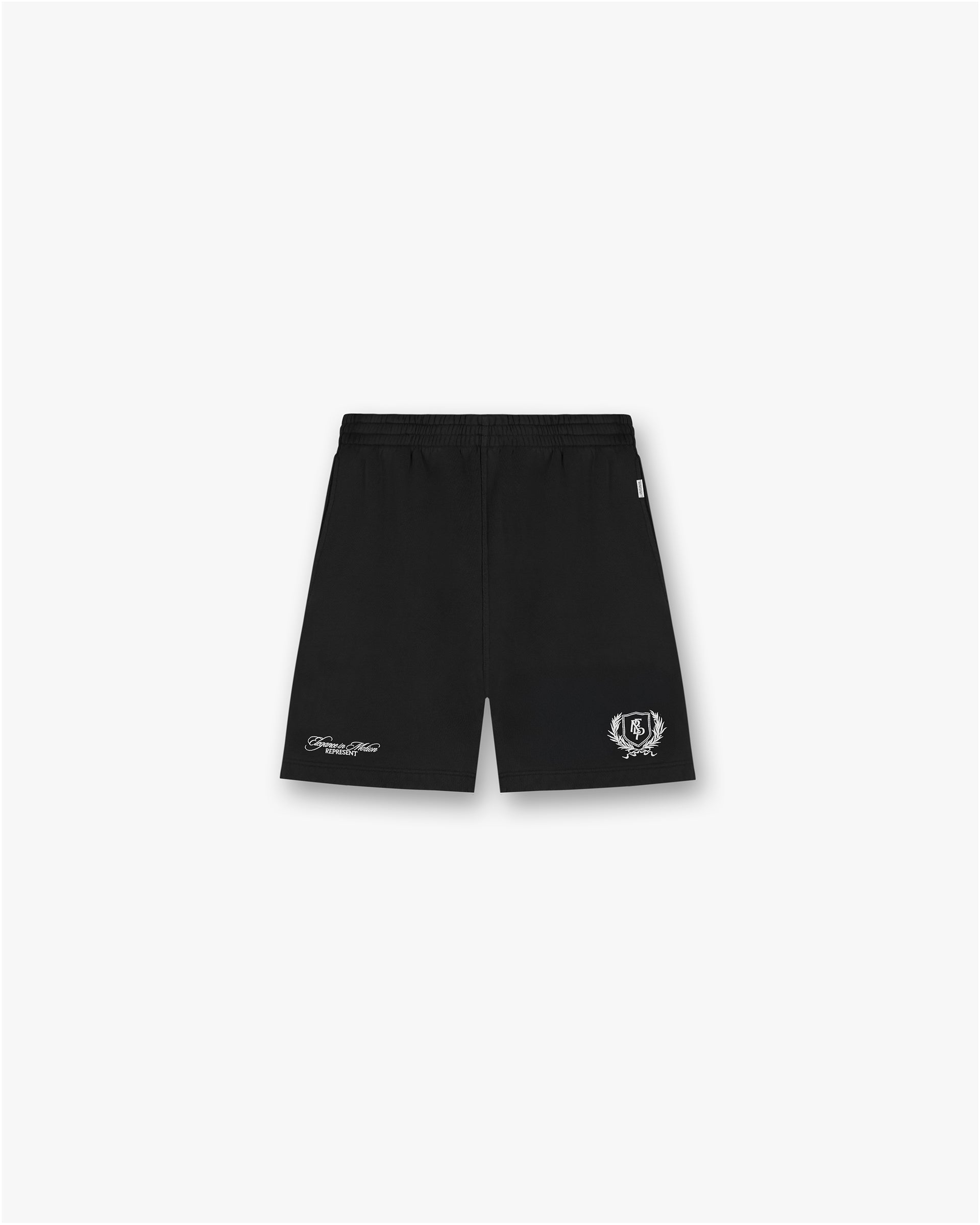 Represent Crest Short - Jet Black Men's Athletic Running Shorts for Gym Workouts & Casual Wear