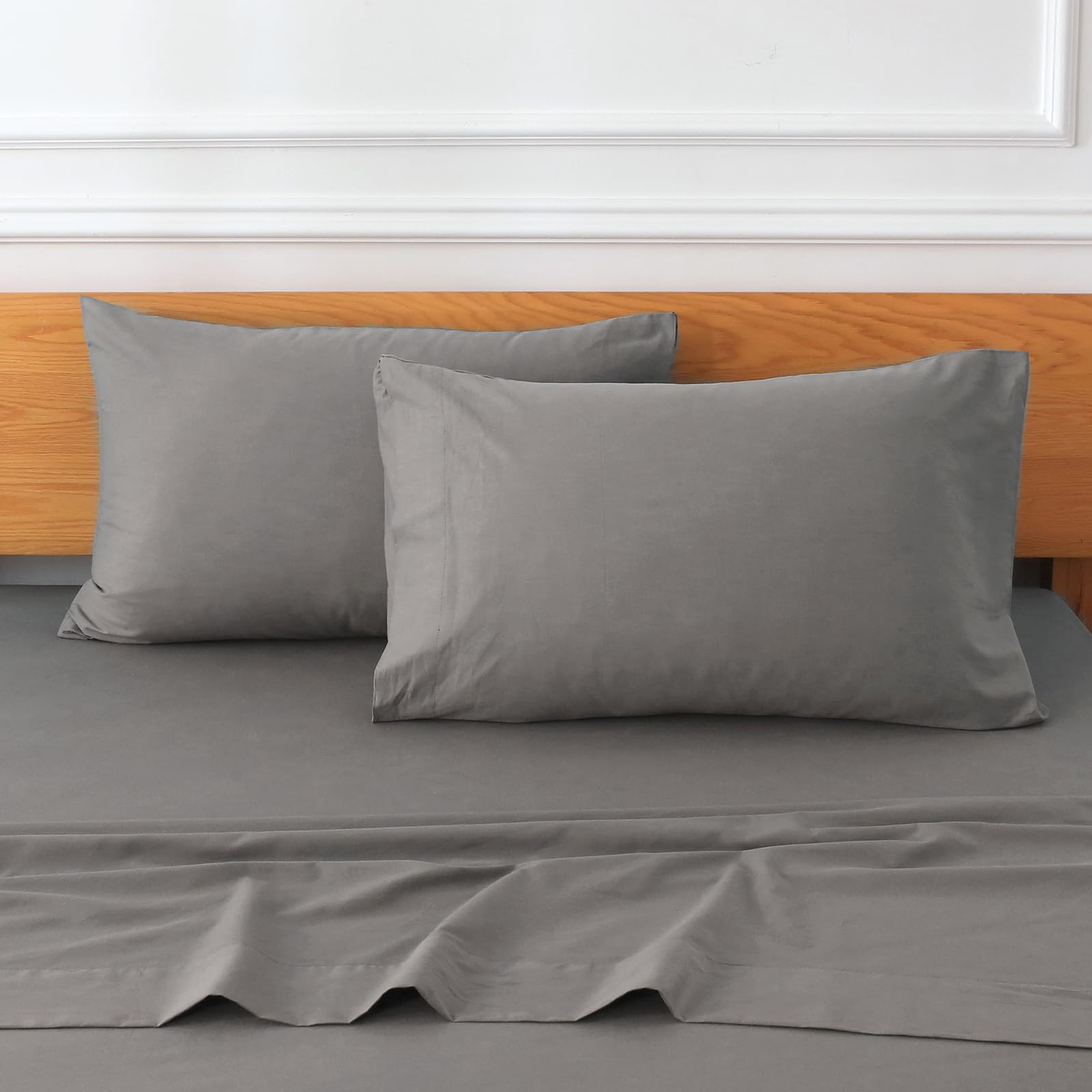Premium 600 Thread Count Egyptian Cotton Queen Sheets - 18 Inch Deep Pocket, Ultra Soft & Breathable for Hotel Luxury Feel - Perfect for Master Bedroom, Guest Room & Airbnb
