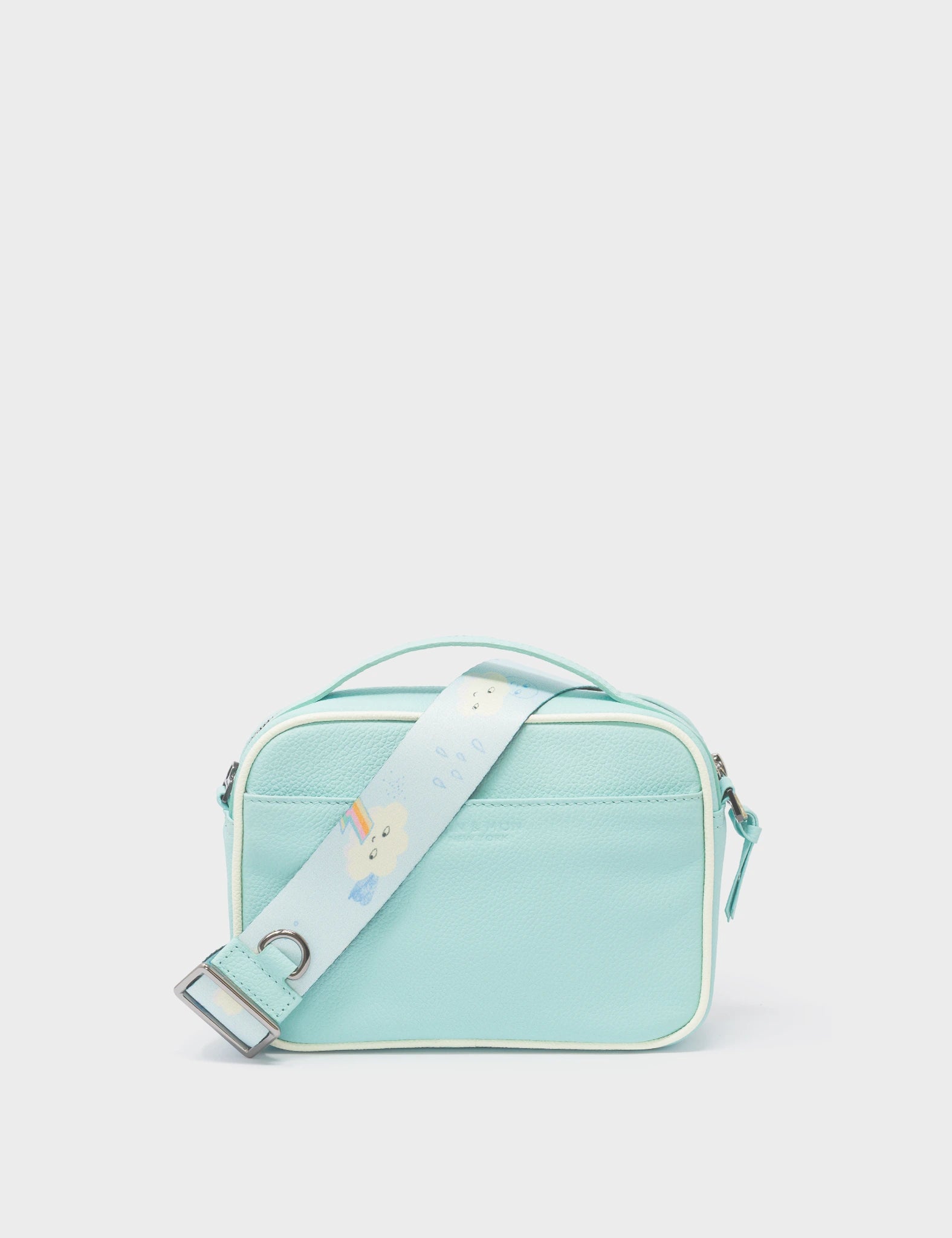 Verto Water Ballet Blue Leather Crossbody Bag - Happy Clouds Design - Stylish & Durable for Women - Perfect for Travel, Shopping & Everyday Use