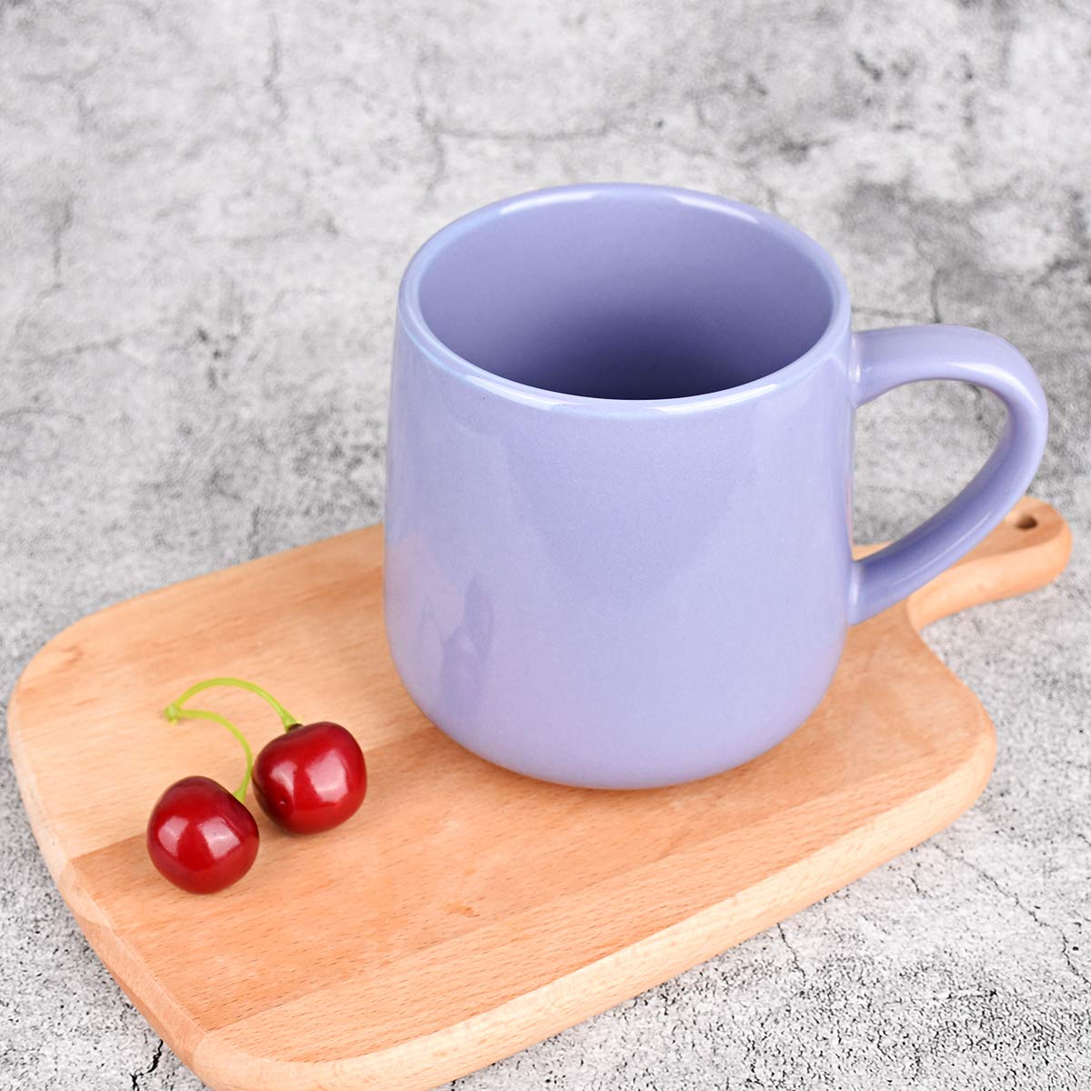 Bosmarlin 18 oz Glossy Ceramic Coffee Mugs Set of 2 - Purple Dishwasher & Microwave Safe Cups for Tea, Coffee, Hot Chocolate - Perfect for Office, Home, or Gift Giving