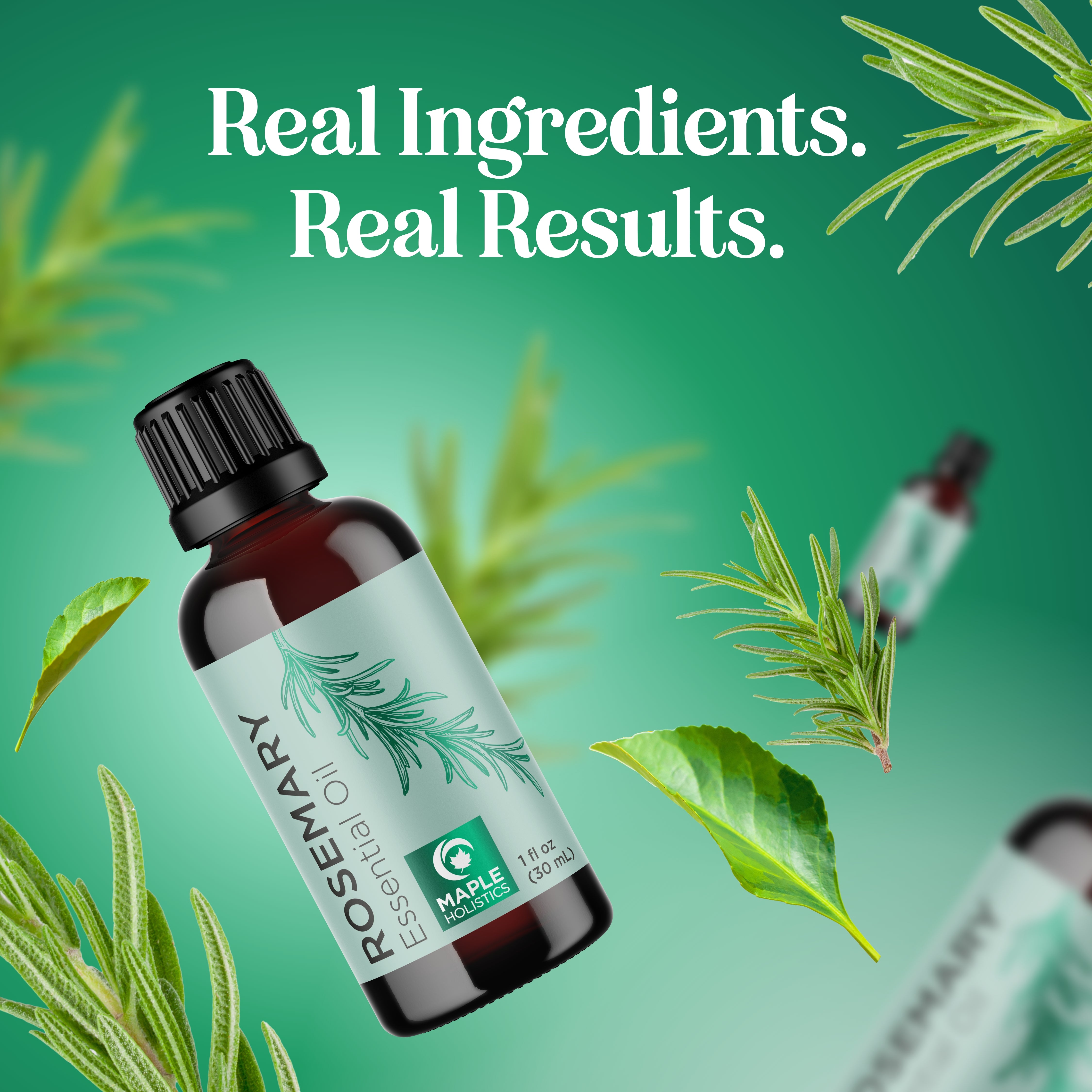 Pure Rosemary Essential Oil for Hair Growth & Stress Relief - 100% Natural Aromatherapy Oil for Diffusers, Massage & Skincare
