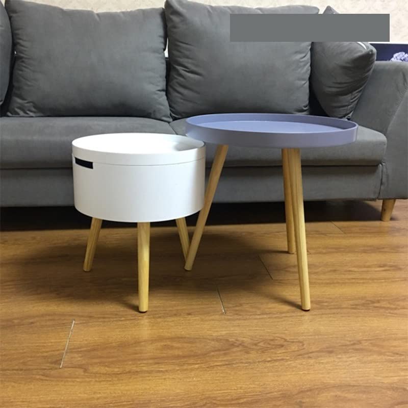 Nordic Round Coffee Table - Minimalist Small Side Table for Living Room, Bedroom, Sofa End Table in Gray & White | Perfect for Tea Time, Reading Nook & Modern Home Decor