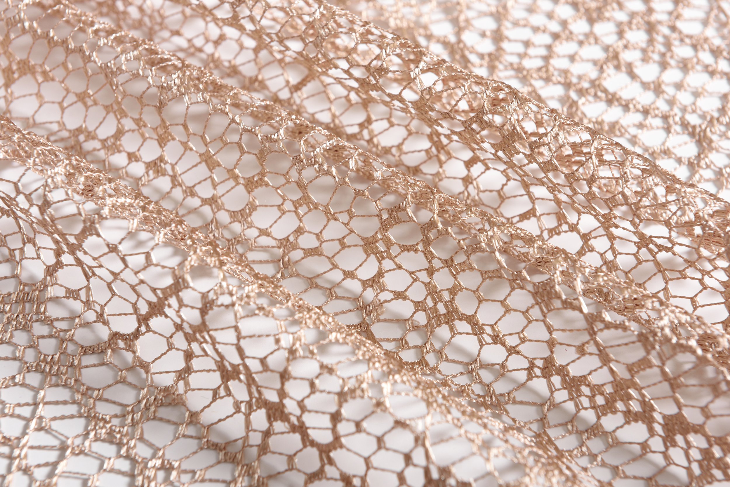 Mesh Net Curtain with Eyelets - Transparent Plain Decorative Polyester Window Drape in Taupe (245x140cm) for Living Room, Bedroom & Kitchen