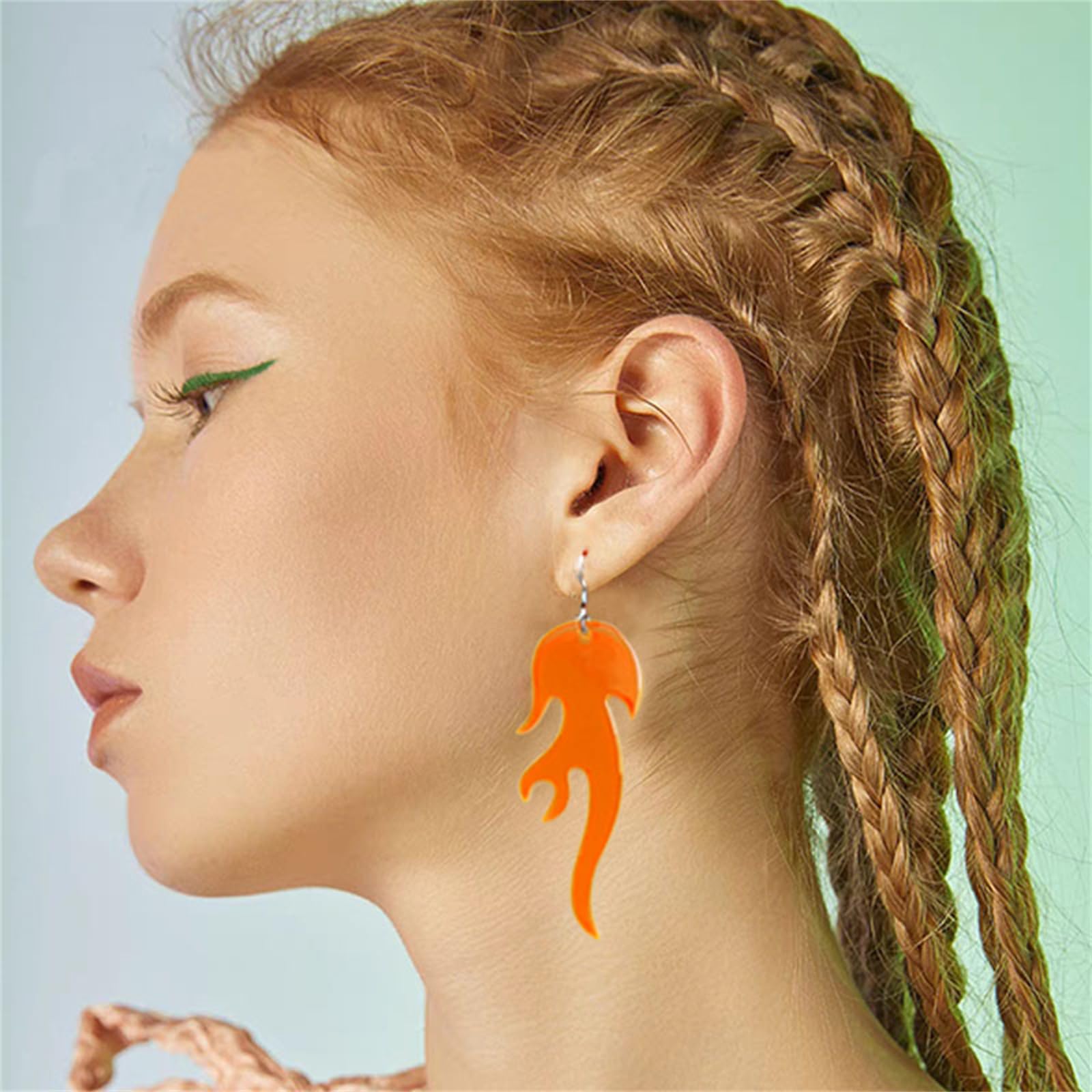 ONLYJUMP Lightweight Acrylic Transparent Earrings - Colorful Halloween Costume Jewelry, Unique Funny Flame Dangle Earrings for Women - Perfect Statement Accessories for Parties, Cosplay & Gift Giving
