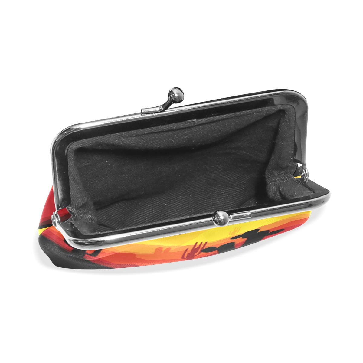 Desert Sunset Cactus Coin Purse for Women - Retro Kiss-Lock Small Wallet with Card Holder | Perfect for Beach Vacations, Music Festivals & Everyday Use