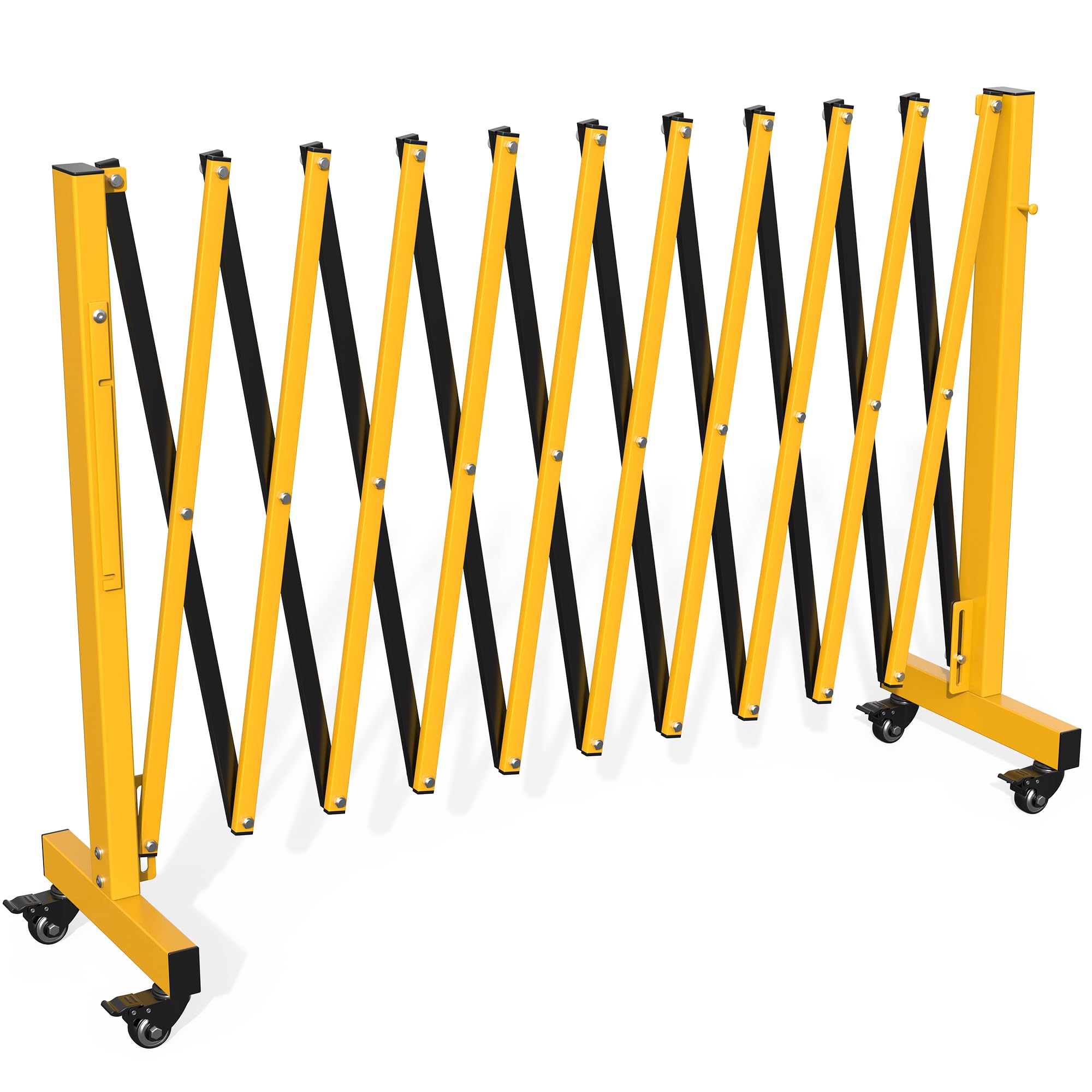 YITAHOME 11FT Expandable Metal Barricade Gate - Heavy Duty Folding Security Gate with Wheels for Driveway, Warehouse, and Outdoor Safety Protection | Industrial Grade Mobile Barrier for Construction Sites, Events, and Crowd Control