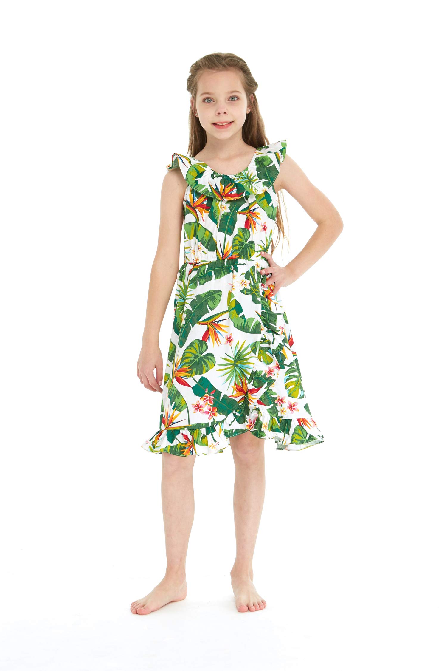 Hawaiian Luau Outfits for Family - Matching Tropical Shirts & Dresses for Men, Women, Boys & Girls with Bird of Paradise Print | Perfect for Beach Parties, Summer Vacations & Hawaiian Theme Events