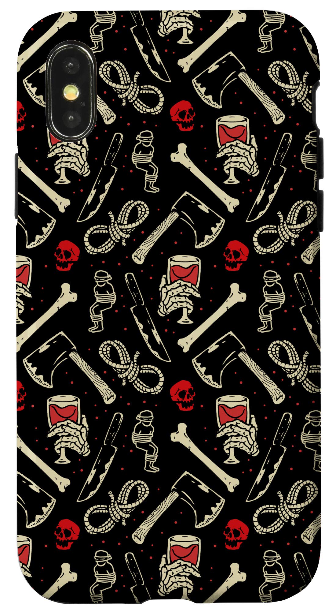 iPhone X/XS True Crime & Wine Themed Murderino Phone Case - Perfect for Crime Enthusiasts & Wine Lovers, Great for Everyday Use, Gifts & Themed Parties