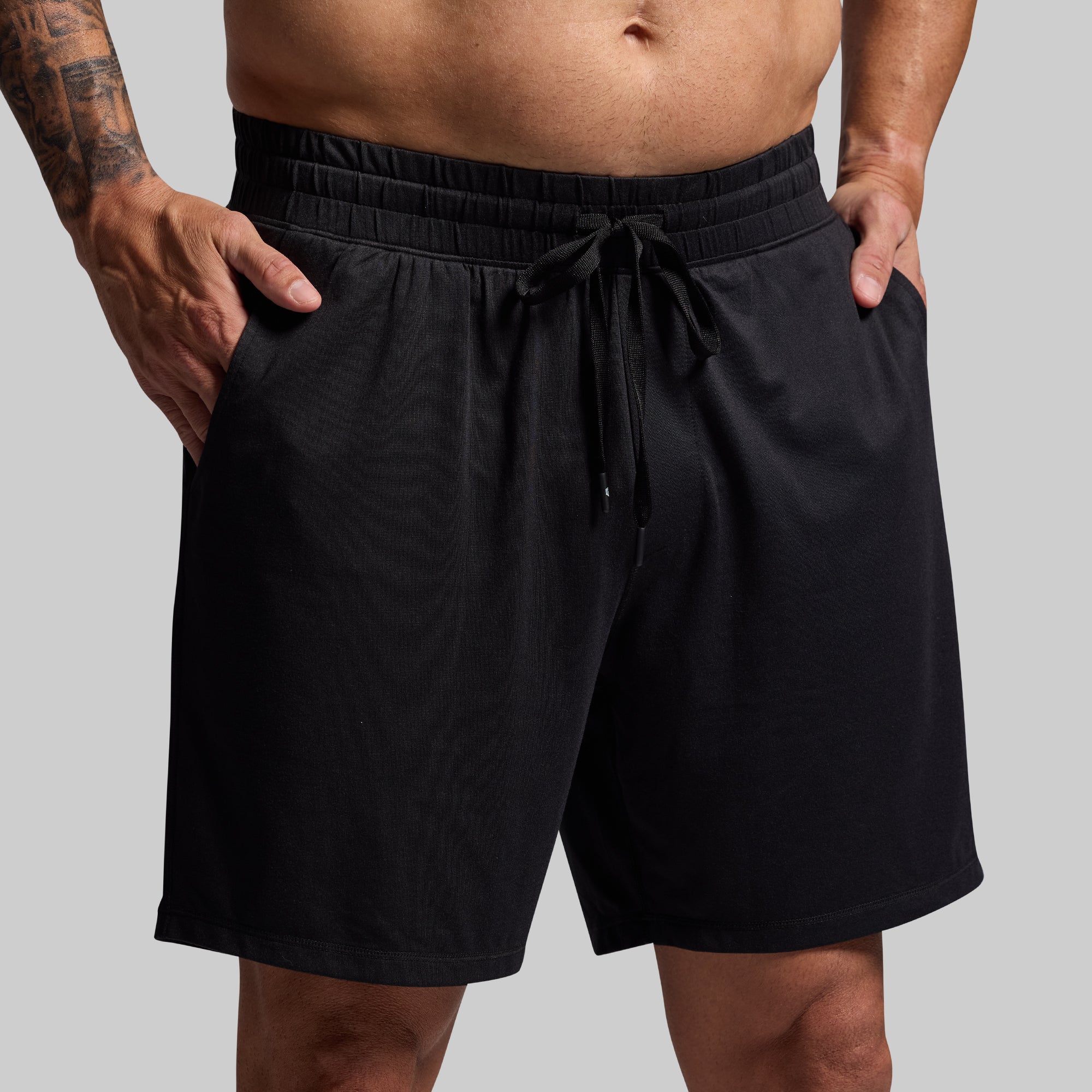 Men's Lounge Shorts 2.0 - Soft Comfortable Sleep & Home Wear (Black) - Perfect for Relaxing, Lounging at Home, Yoga, and Casual Wear