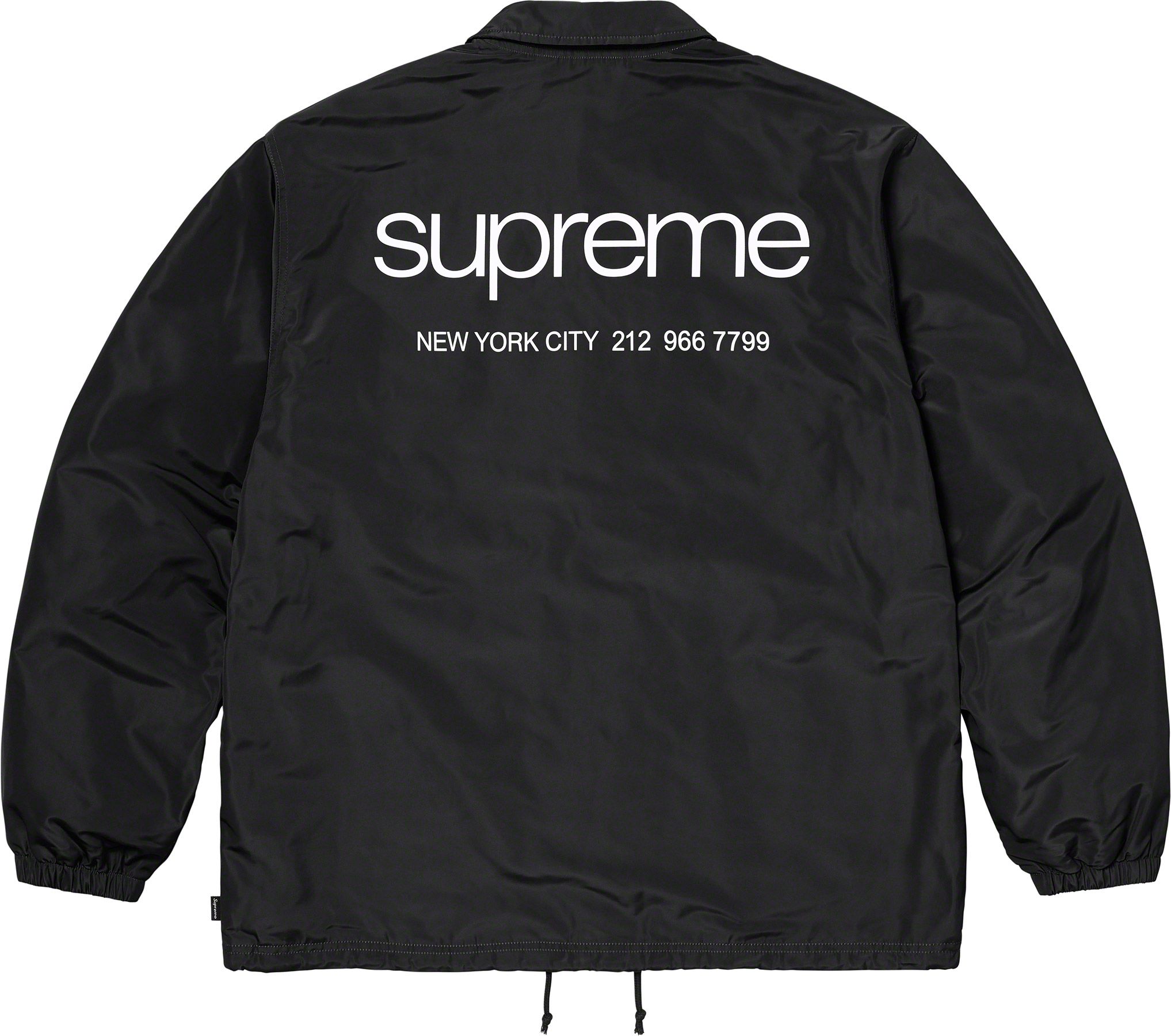 Supreme NYC Coaches Jacket - Black Windbreaker for Men & Women | Streetwear Fashion, Urban Style, Lightweight Water-Resistant Jacket for Running, Hiking & Outdoor Activities