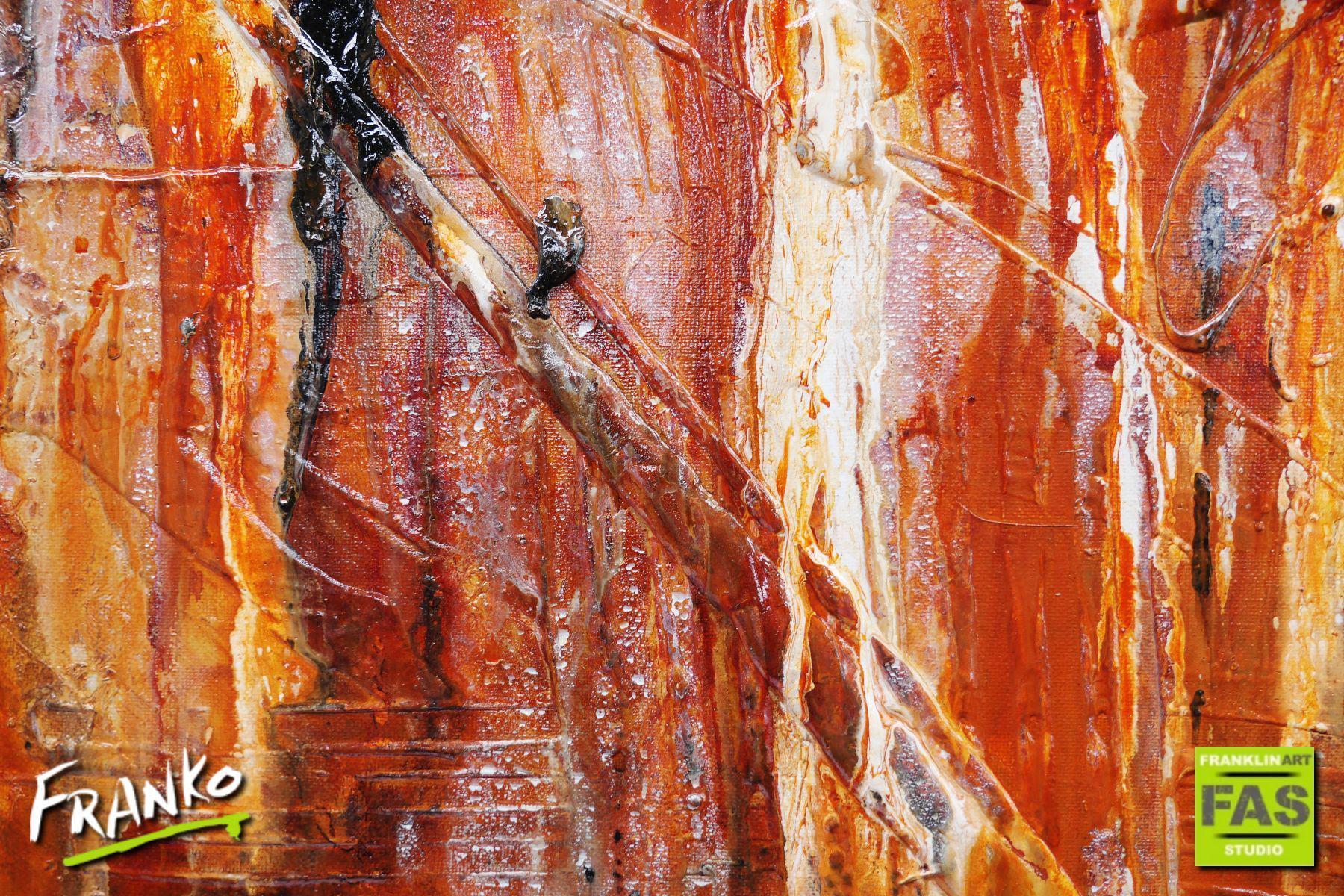 Rusted Times 200cm x 80cm Abstract Canvas Painting in Brown & White - Modern Wall Art for Living Room, Bedroom & Office Decor