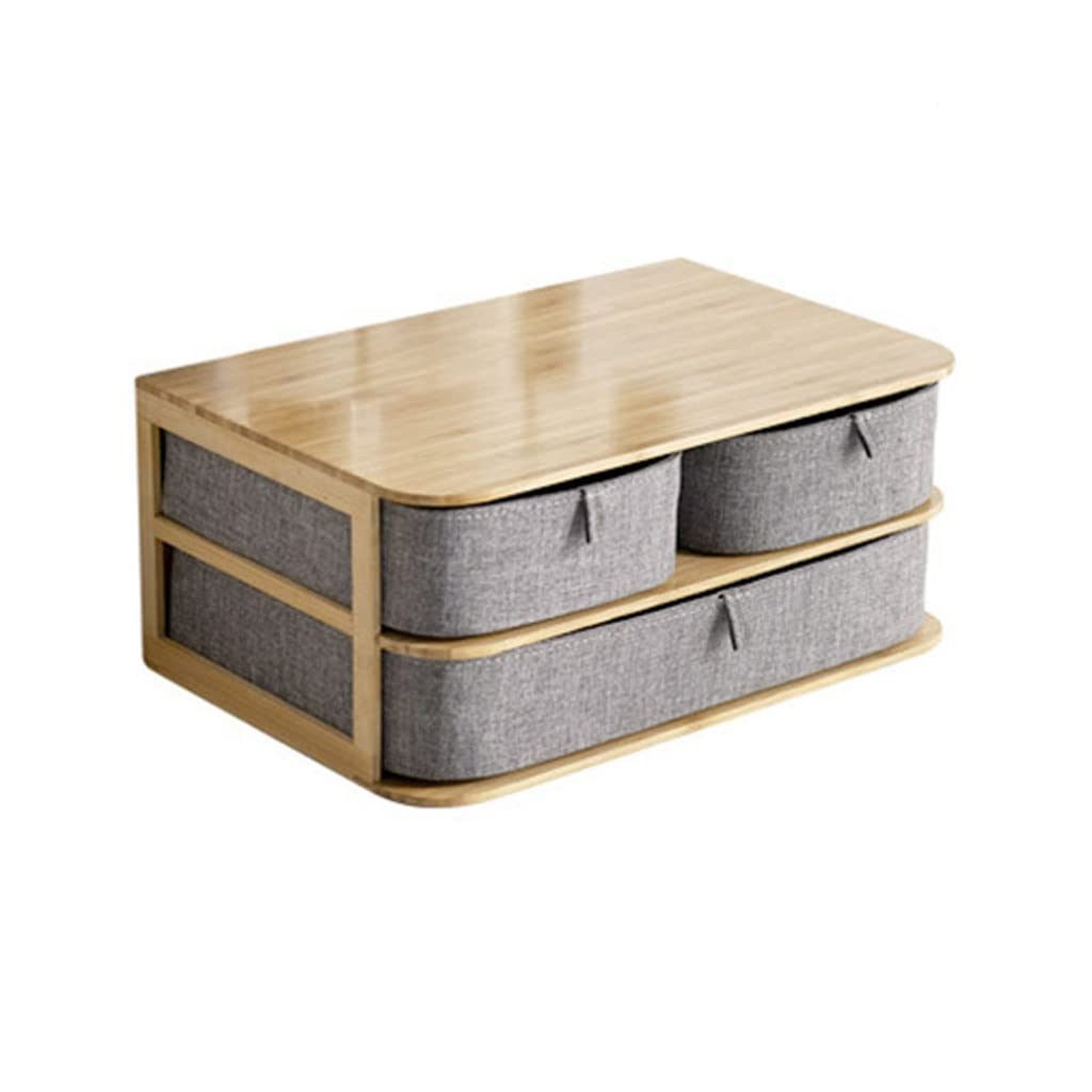 WDBBY Fabric Storage Drawer Organizer - Bamboo Wood & Oxford Cloth Multi-Layer Drawer Cabinet for Bedroom Closet Organization - Nordic Style Home Decor Storage Solution (Color: C) - Perfect for Clothes, Toys, Office Supplies & Home Accessories Storage