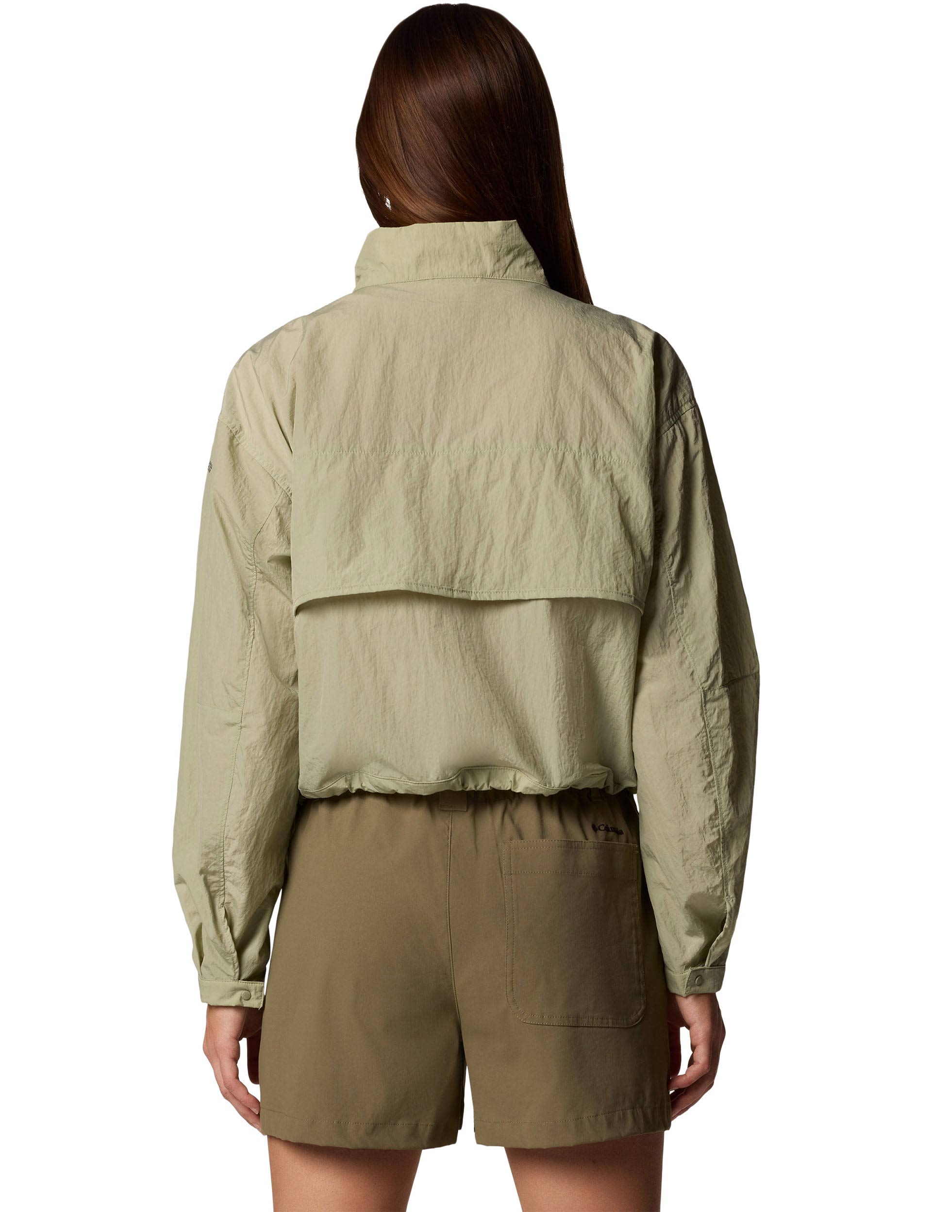 Stylish Paracutie Cropped Cargo Windbreaker Jacket for Women - Lightweight Safari Outdoor Hiking & Travel Coat