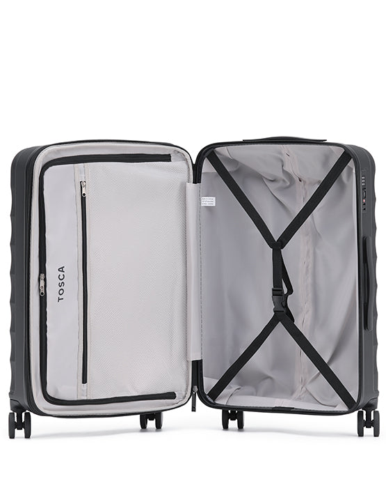 Tosca Interstellar 2.0 30-Inch Large Spinner Suitcase - Black | Premium Expandable Luggage for Travel, Business Trips & Vacations
