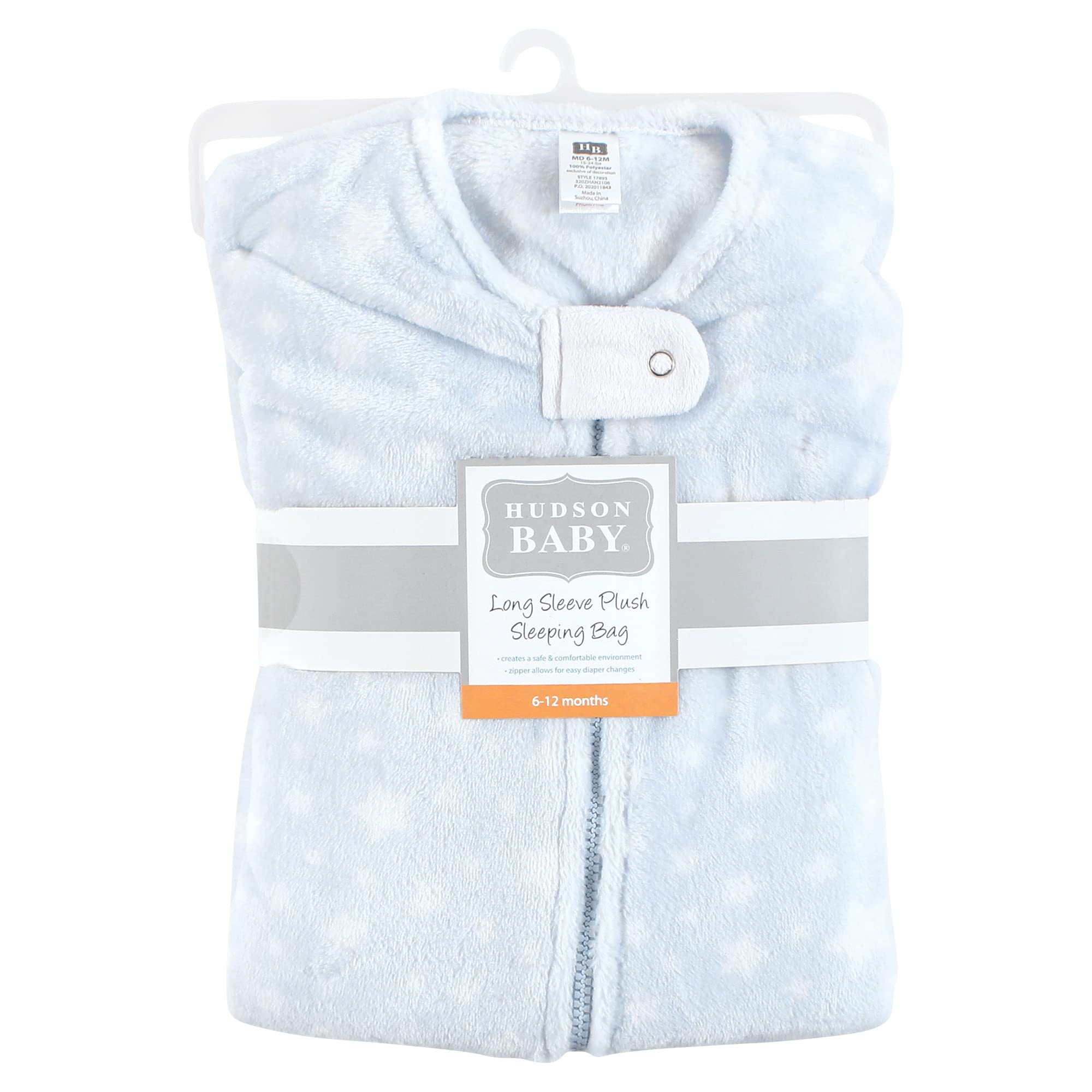 Hudson Baby Unisex Plush Sleeping Bag Sack Blanket - Blue Stars for 18-24 Months | Soft & Cozy Baby Wearable Blanket for Nursery, Daycare & Travel