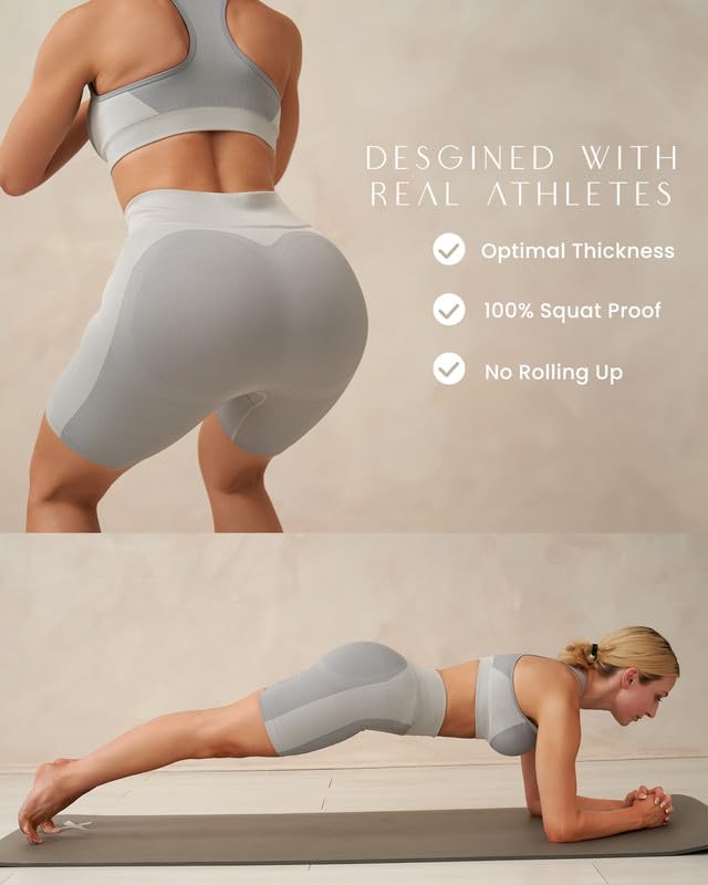 Women's 2-Piece Gym Set - Yoga Workout Outfit with Sports Bra & Shorts for Fitness & Running