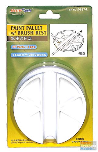 Master Tools Paint Palette with Brush Rest - Plastic Model Building Kit for Hobbyists