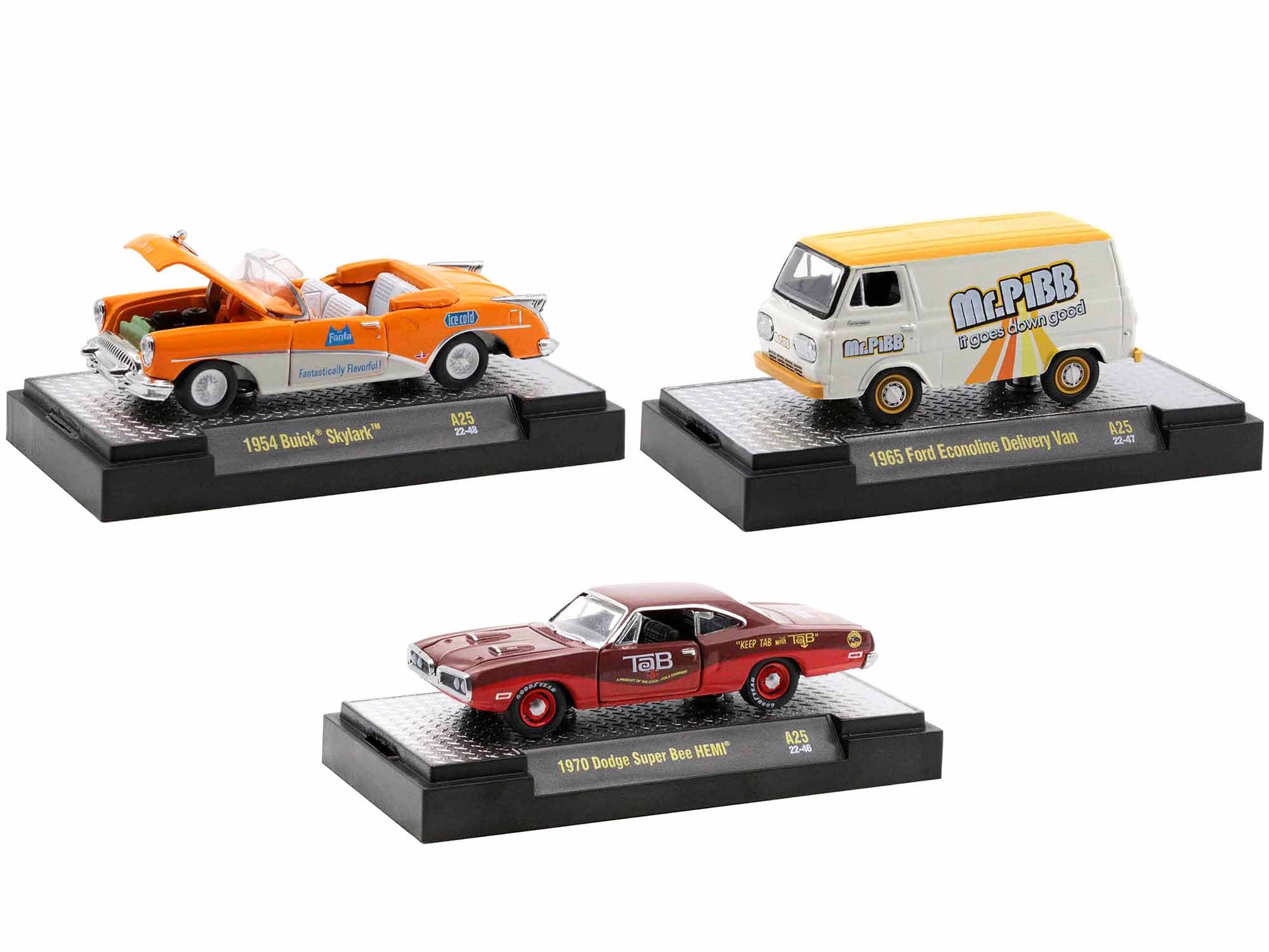 Limited Edition M2 Machines 1/64 Scale Diecast Model Cars - Sodas Set of 3 Pieces (Only 6250 Made Worldwide) - Perfect for Collectors & Display