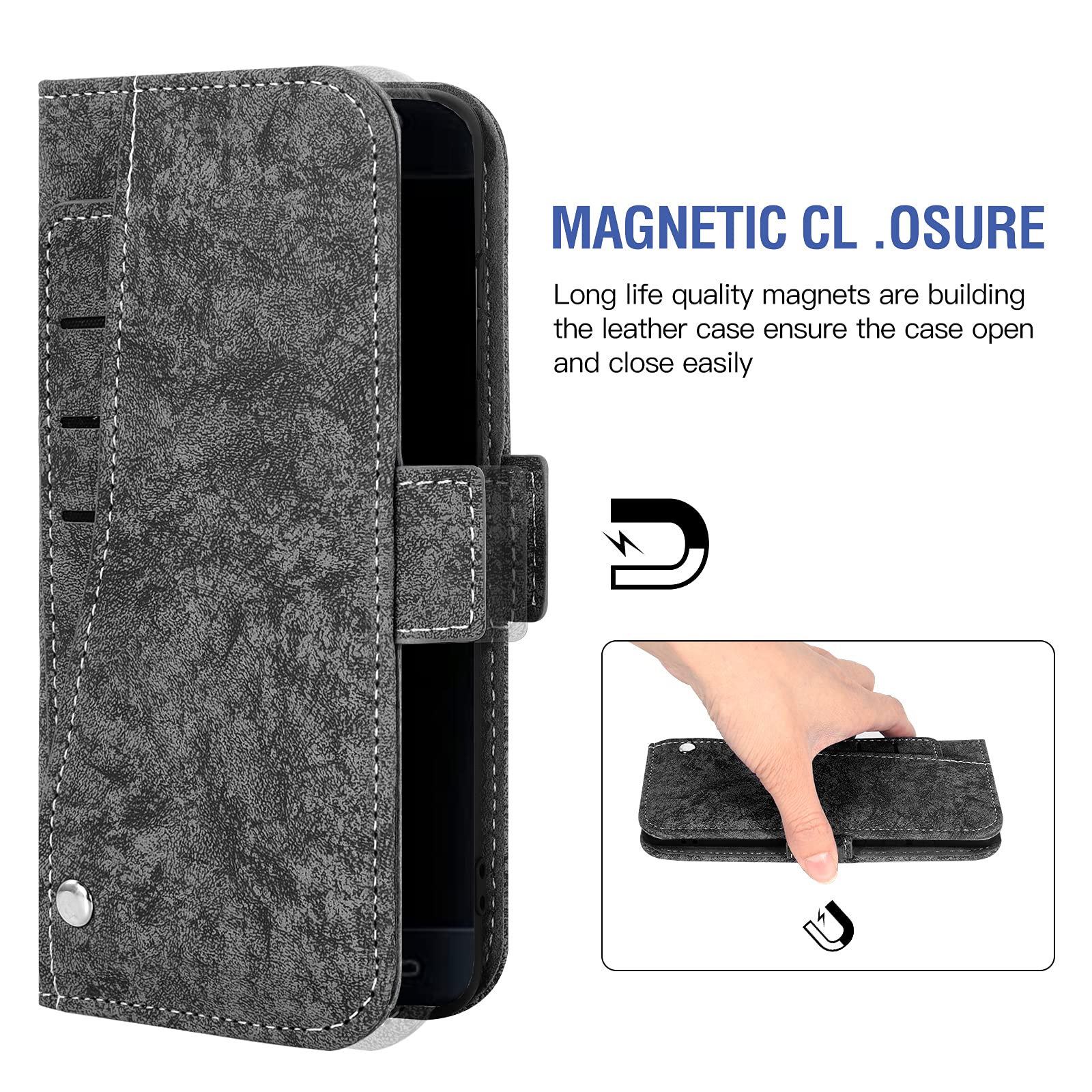 ASUWISH Wallet Case for Samsung Galaxy S7 Edge with Tempered Glass Screen Protector & Card Holder - Kickstand Phone Cover for Galaxy S7 Edge/S7 Plus/GS7 (Black) - Perfect for Business, Travel & Daily Use