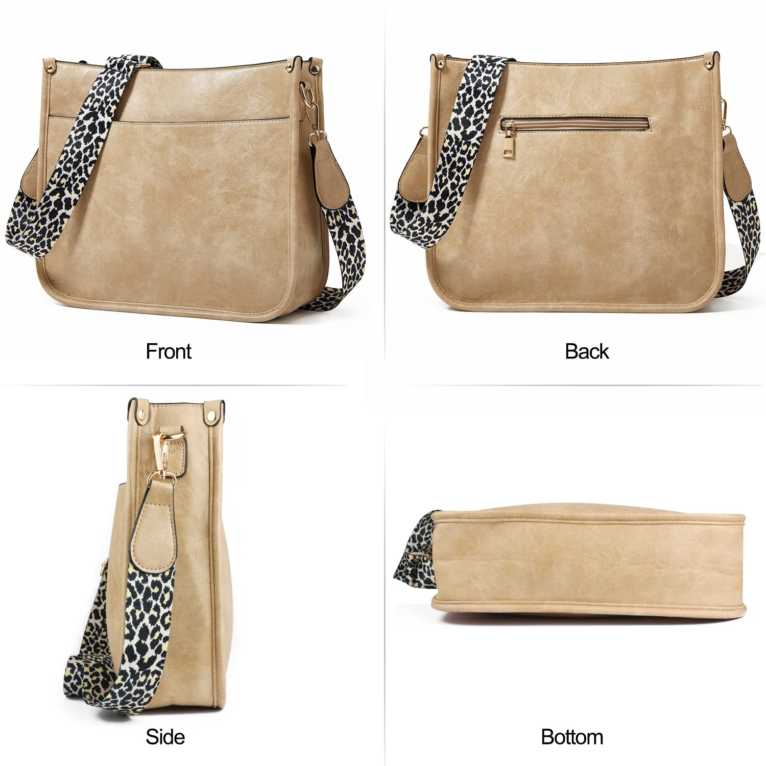 Vegan Leather Crossbody Bag for Women - Work, Travel & Shopping