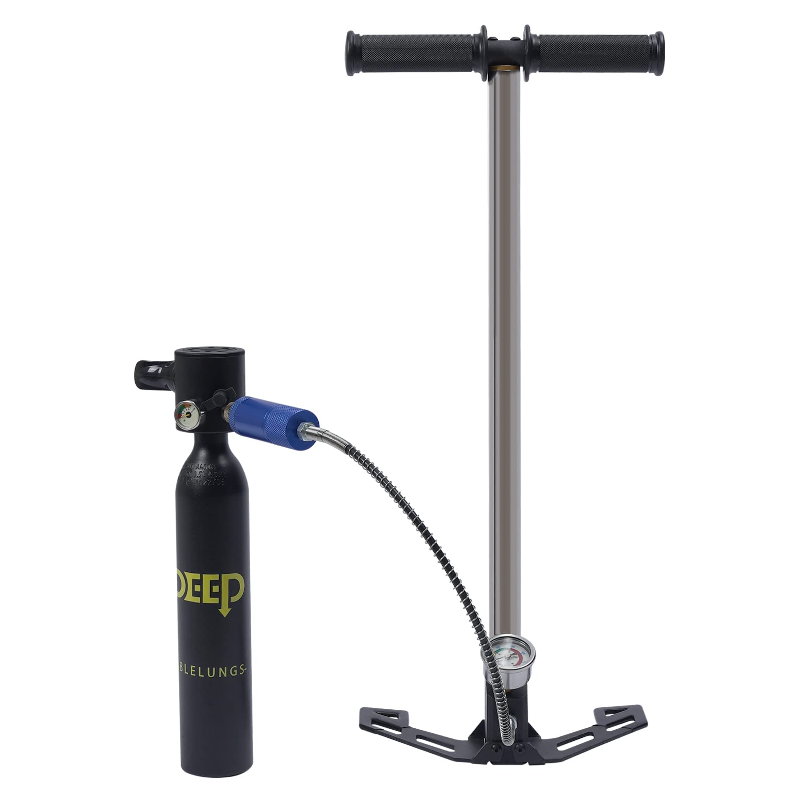 Portable Mini Air Scuba Tank 0.5L Oxygen Cylinder with High-Pressure Pump - Compact Diving Equipment for Snorkeling, Underwater Breathing & Emergency Use - Perfect for Scuba Diving, Snorkeling Adventures & Emergency Oxygen Supply