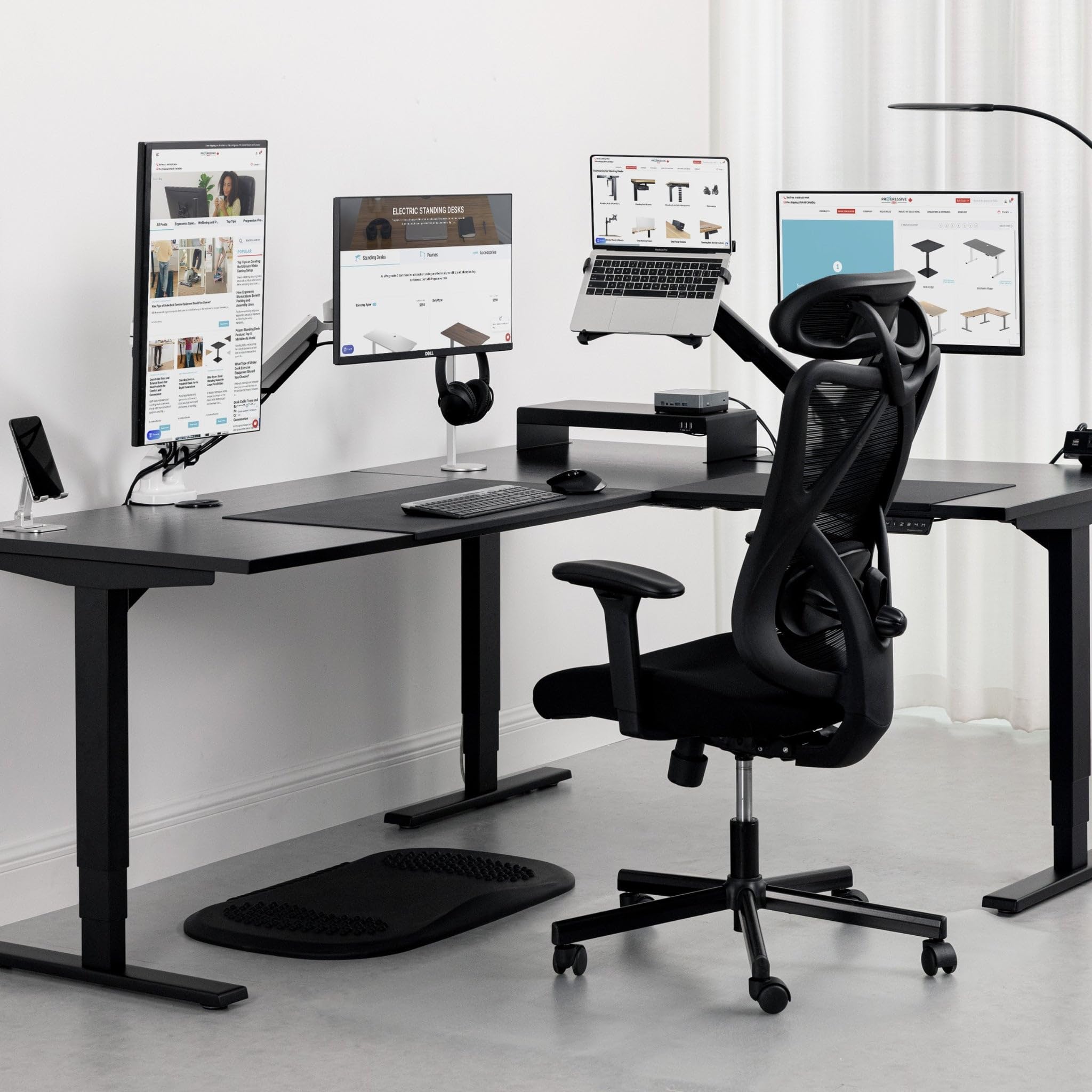 Electric Height Adjustable L-Shaped Standing Desk 78
