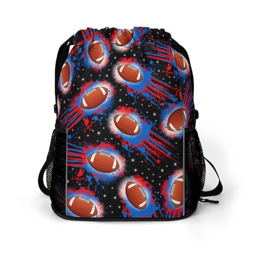 Football Drawstring Backpack 2 Upgraded