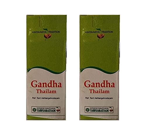 Vaidyaratnam Gandha Thailam 10ml - Ayurvedic Pain Relief Oil for Joint & Muscle Pain - Pack of 2 Bottles - Perfect for Massage, Arthritis & Backache Relief