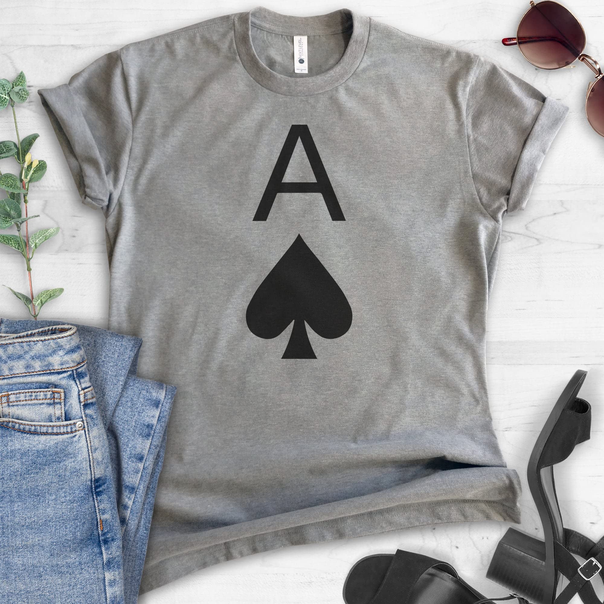 Ace of Spades Unisex T-Shirt for Men & Women - Stylish Poker Card Design Tee for Casino Nights, Poker Parties & Casual Wear