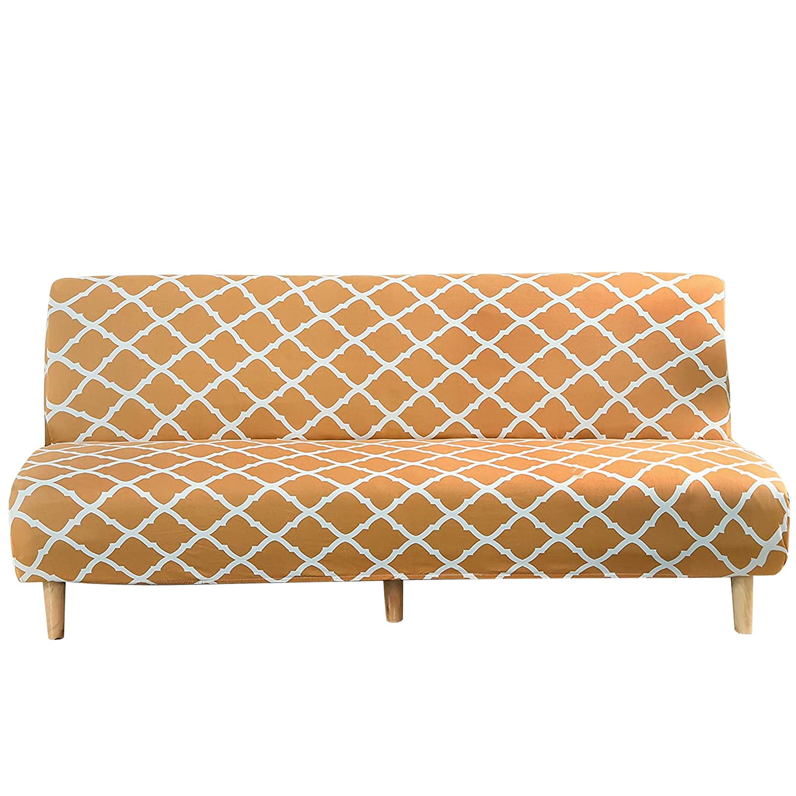 Beacon Pet Stretch Sofa Slipcover - Armless Futon Cover, Printed Fitted Furniture Protector, Elastic Polyester Spandex, Washable Armless Sofa Cover for Folding Couch - Perfect for Pet Owners, Small Apartments & Home Decor Refresh