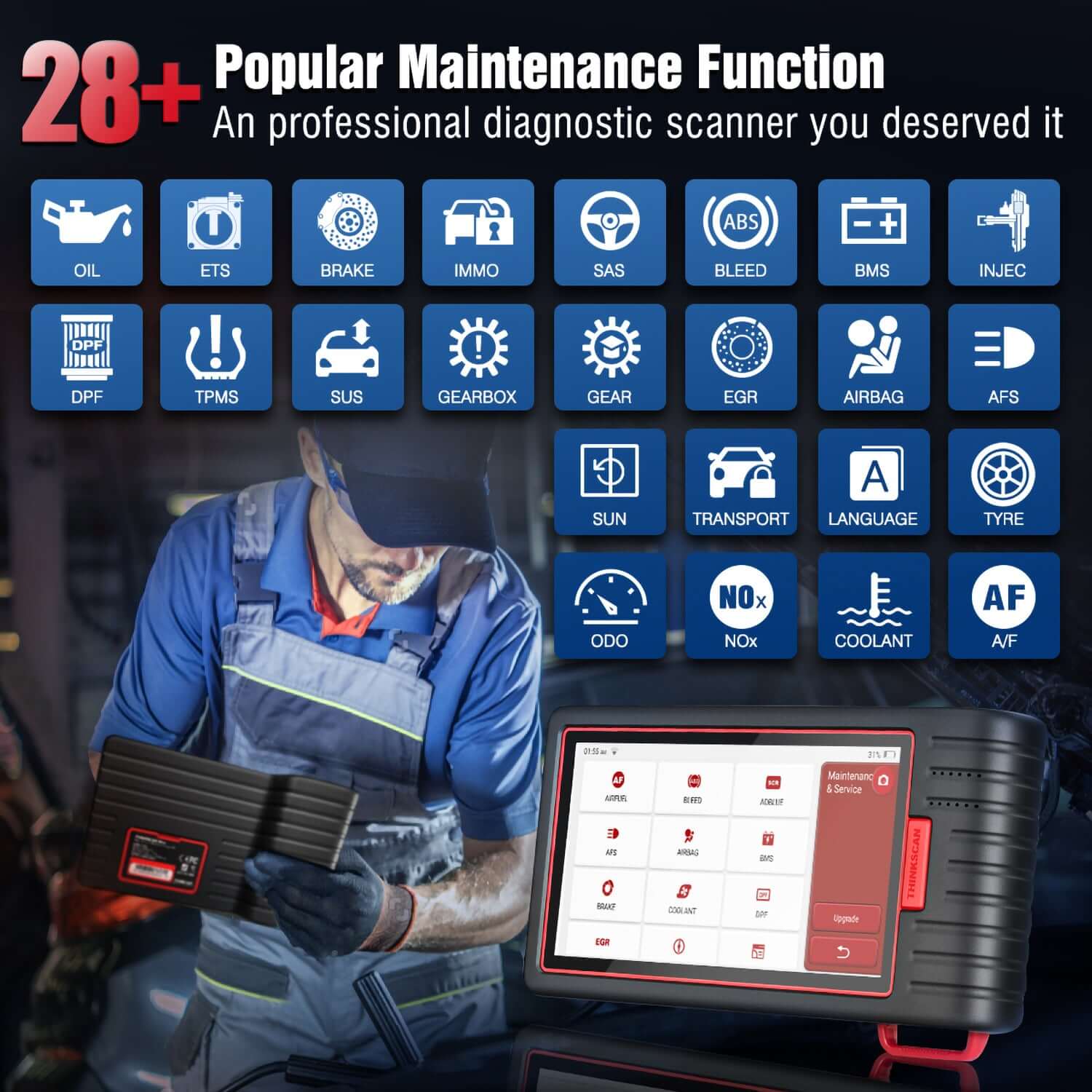THINKCAR Thinkscan Max 2 CAN FD OBD2 Scanner - Full System Diagnostic Tool for Cars, Trucks & SUVs | Read/Reset Check Engine Light, ABS, SRS, Transmission | Perfect for Mechanics & DIY Auto Repair