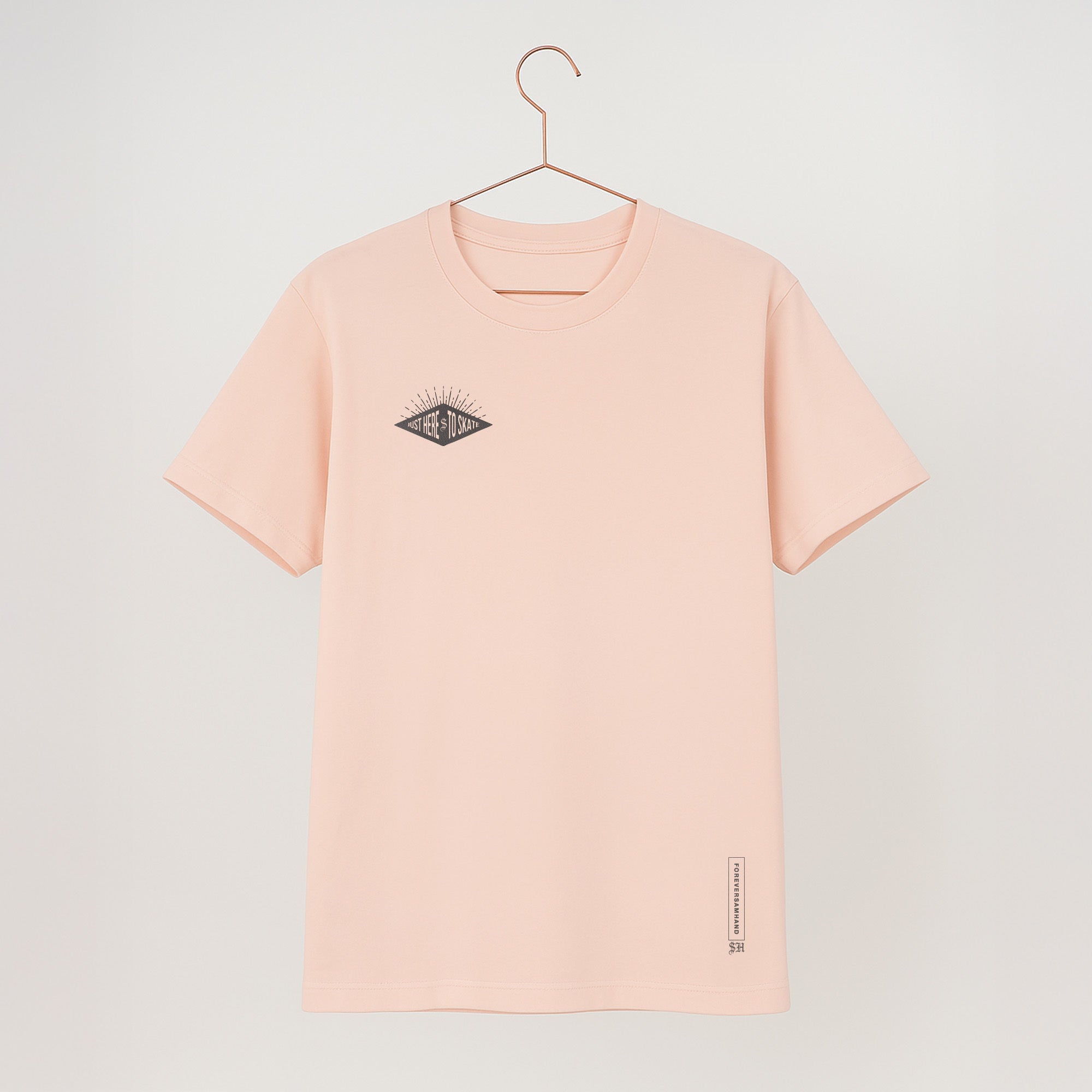UKBC Just Here To Skate Pink Graphic T-Shirt - Forever Sam Hand Design - Skateboarding & Streetwear Fashion - Perfect for Casual Wear, Skating, and Urban Outfits