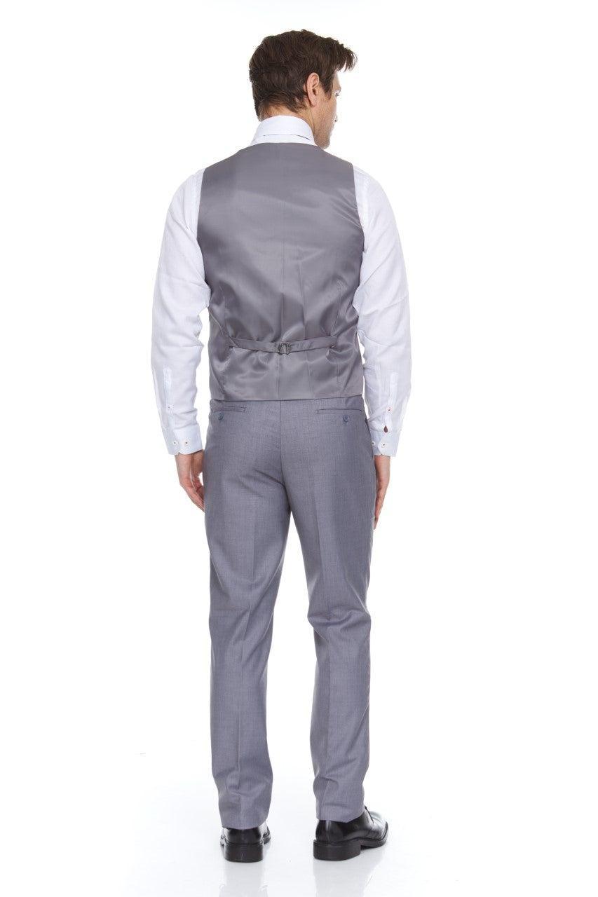 Ferera Collection Men's 3 Piece Modern Fit Suit - Light Gray | Business Formal Attire for Weddings, Office & Special Occasions