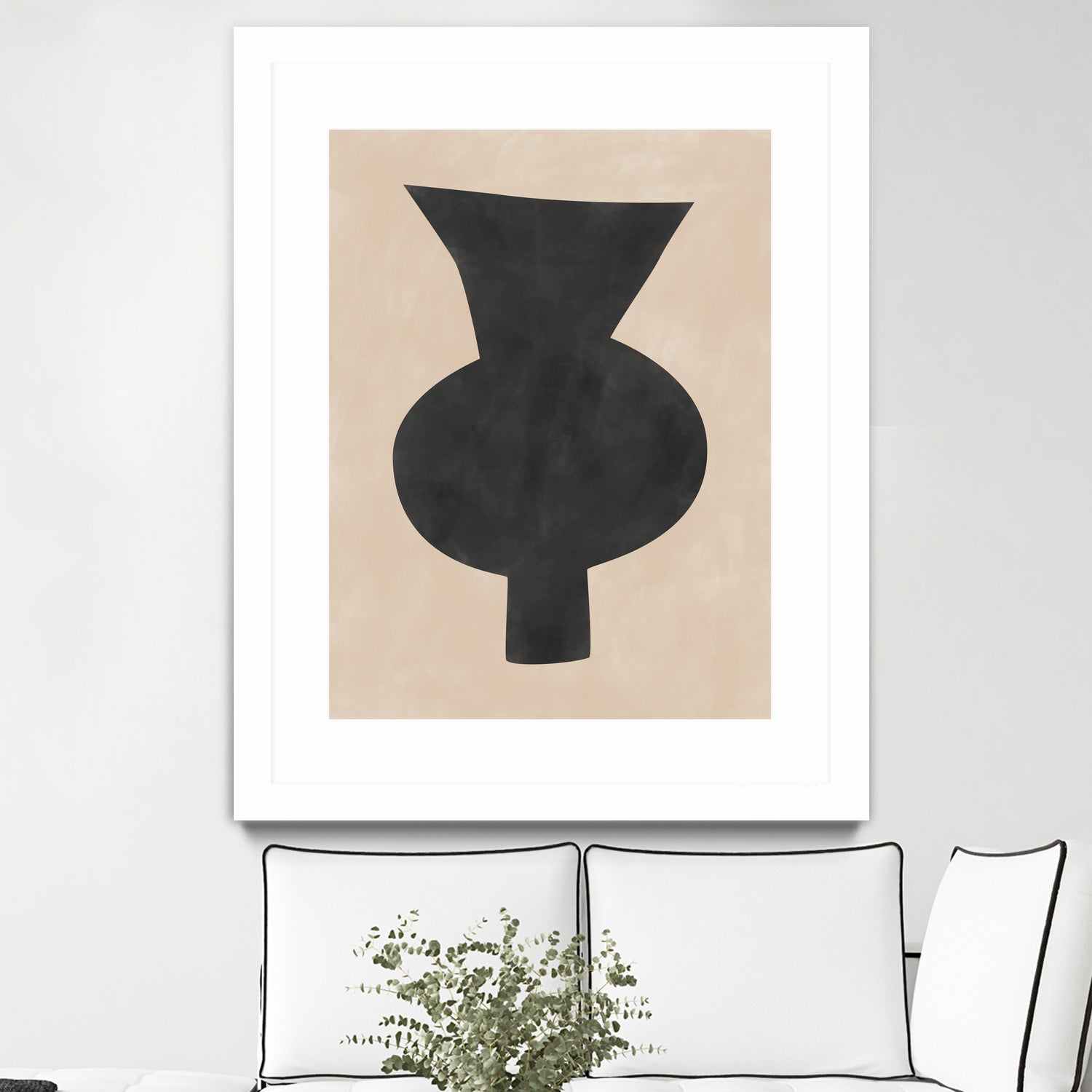 Elegant Black Ceramic Vase - Modern Home Decor Art Piece for Living Room, Dining Table & Wedding Centerpieces